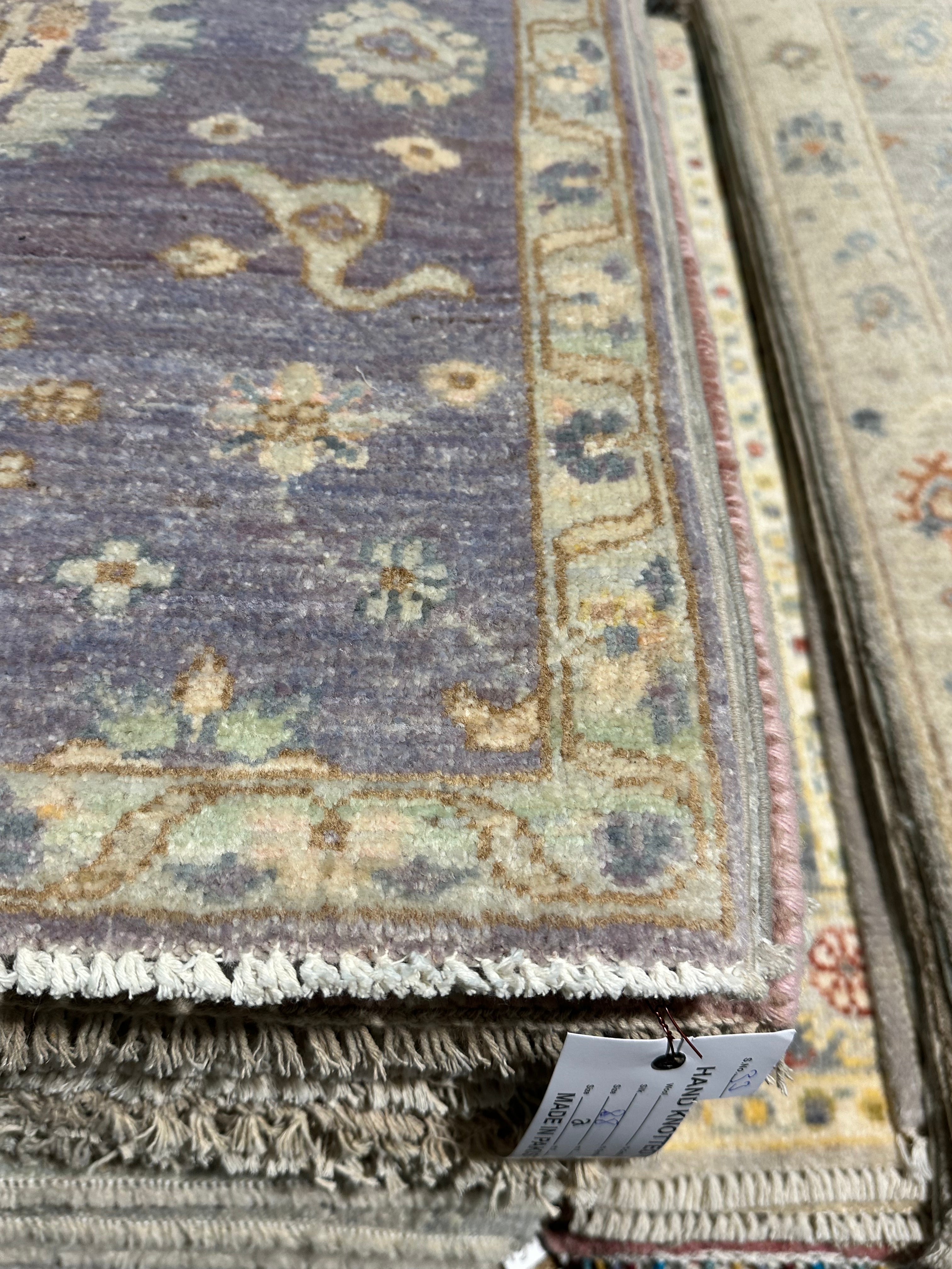 Daphne Stephen 2x3 Purple Hand-Knotted Oushak