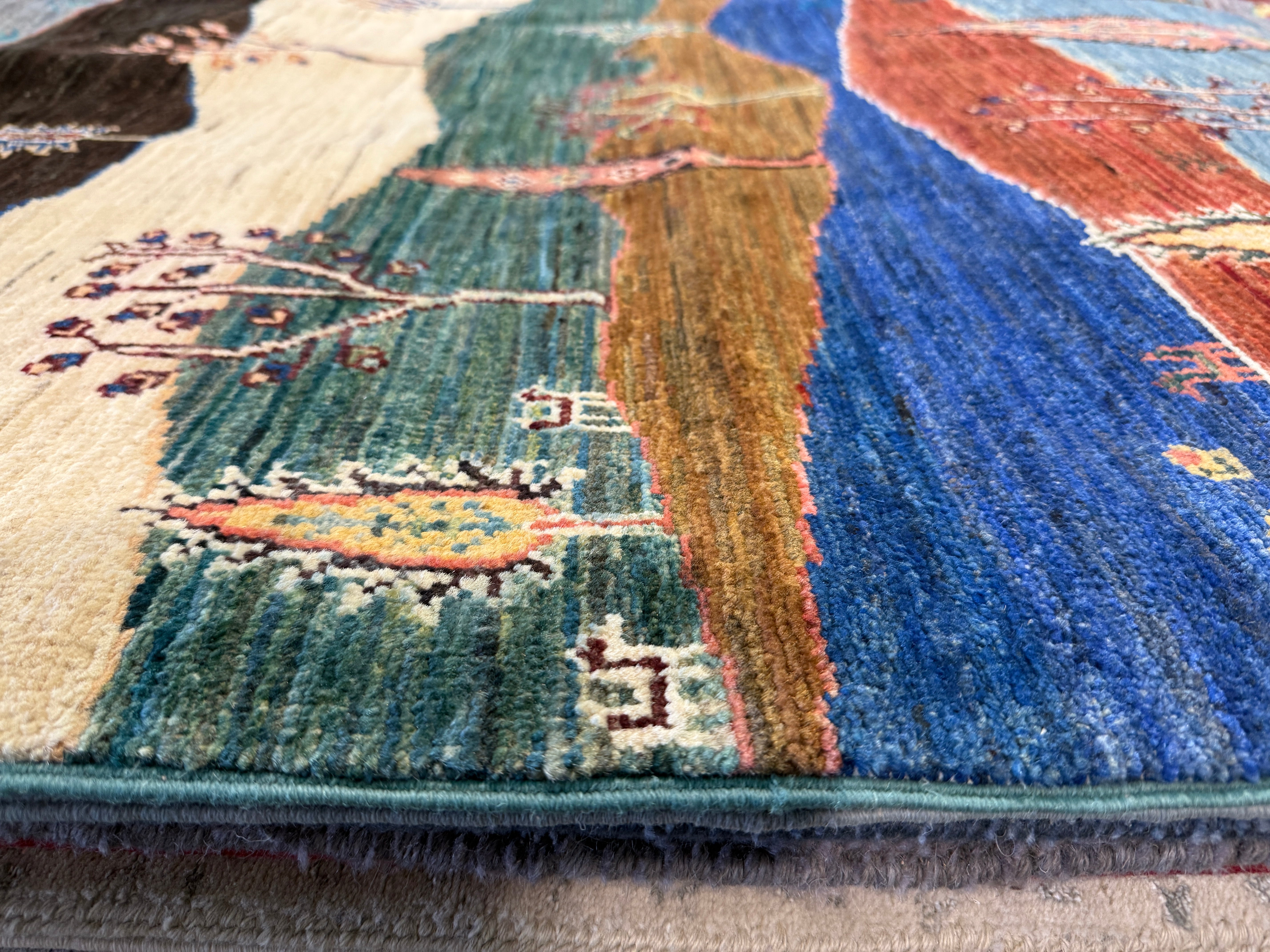 Caitlin Hobart 6.7x9.7 Colorful Hand-Knotted Whitewashed Oushak