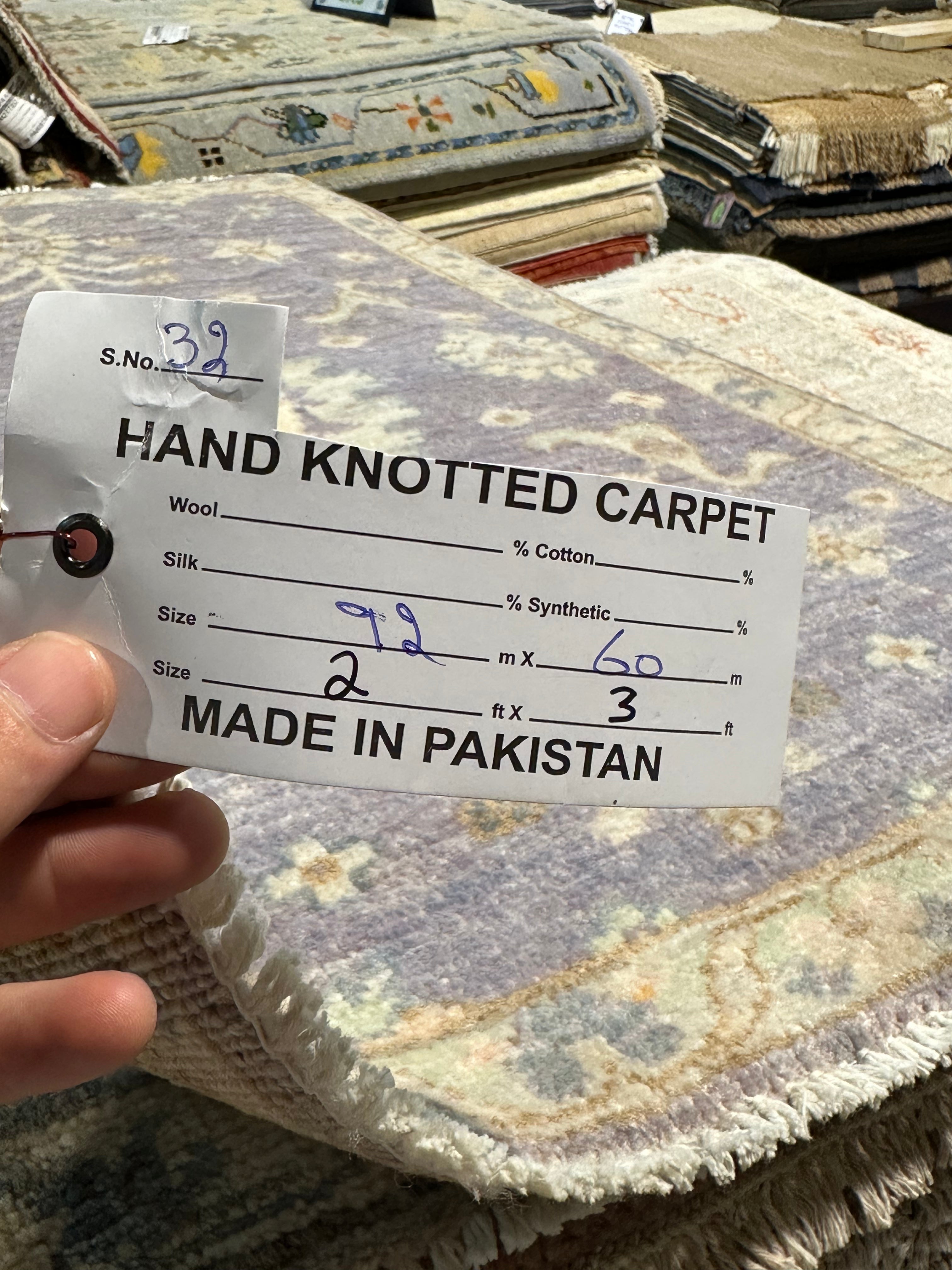 Daphne Stephen 2x3 Purple Hand-Knotted Oushak