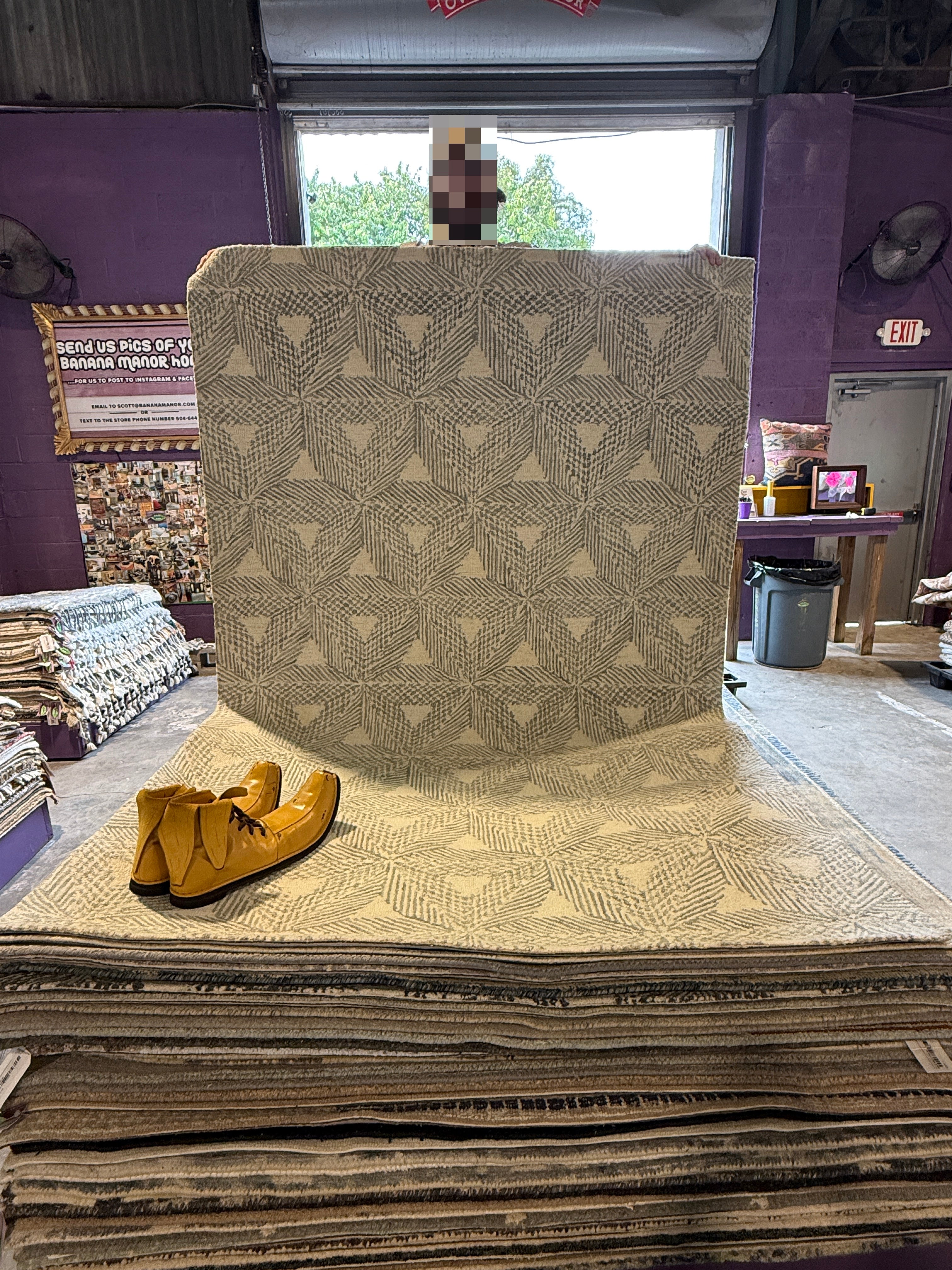 Aracely 5x8 Hand-Tufted Wool Grey & Ivory Diamond