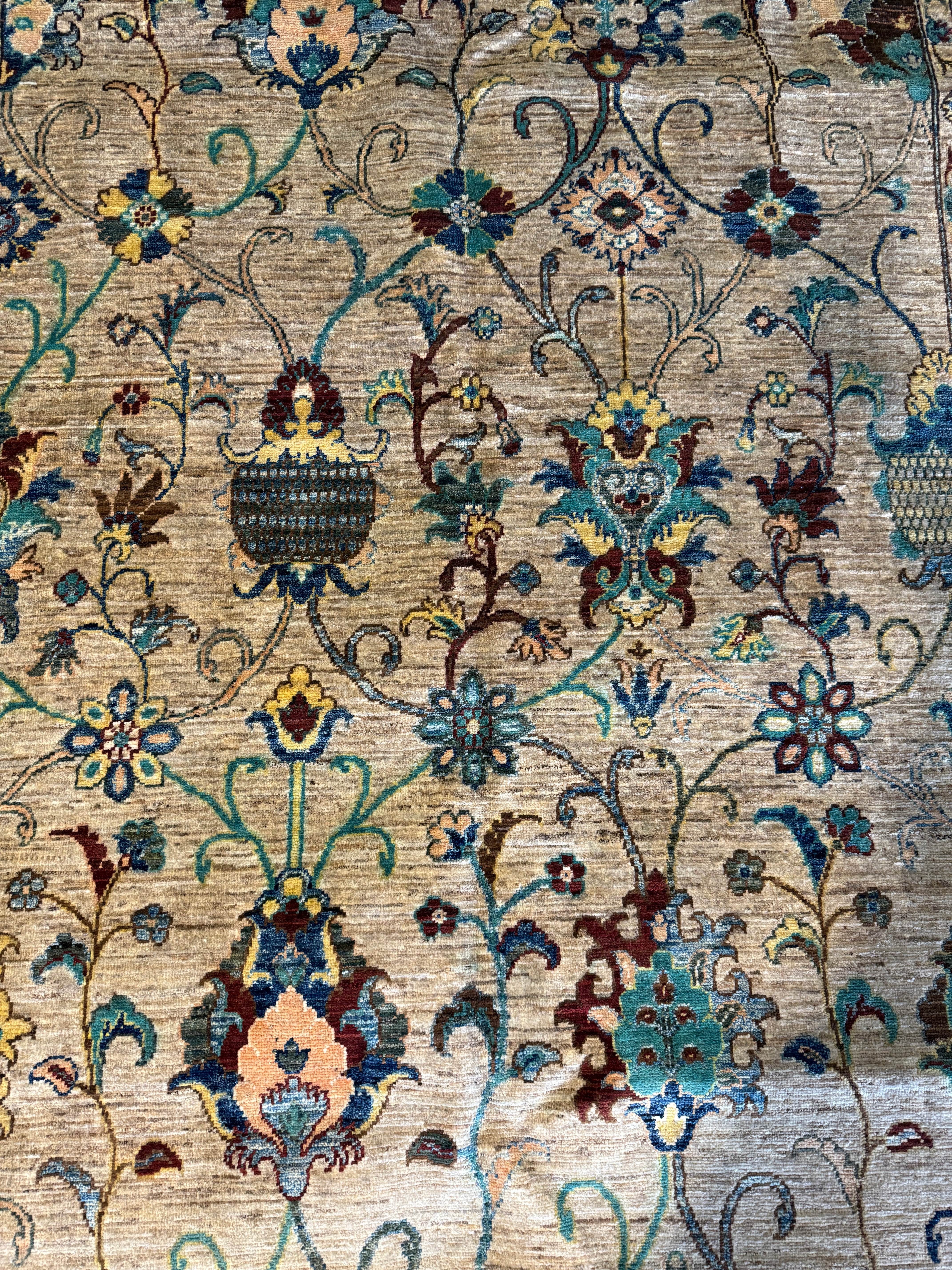 Denna Altshuler 6.8x9.8 Tan Hand-Knotted Whitewashed Oushak