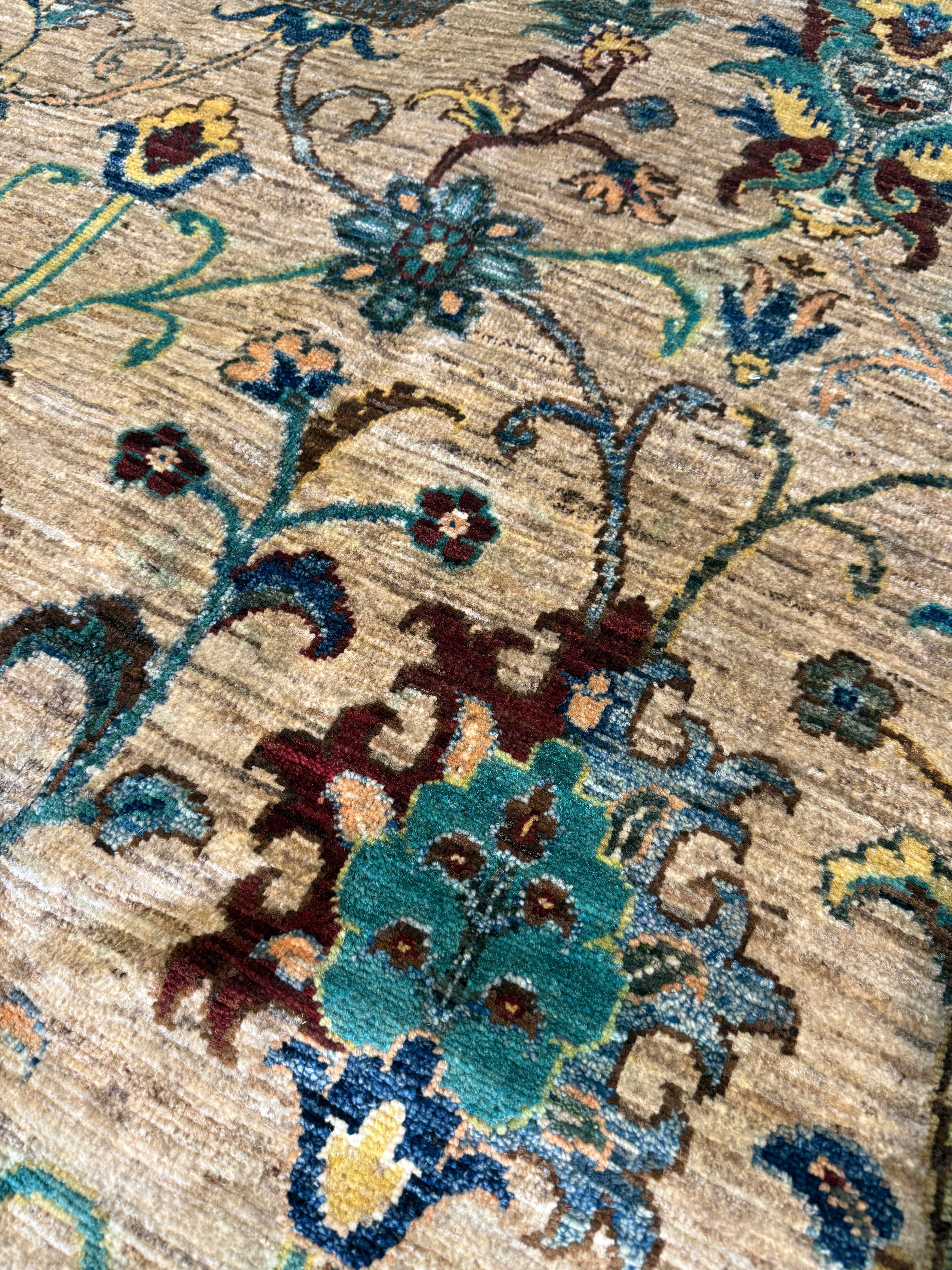 Denna Altshuler 6.8x9.8 Tan Hand-Knotted Whitewashed Oushak
