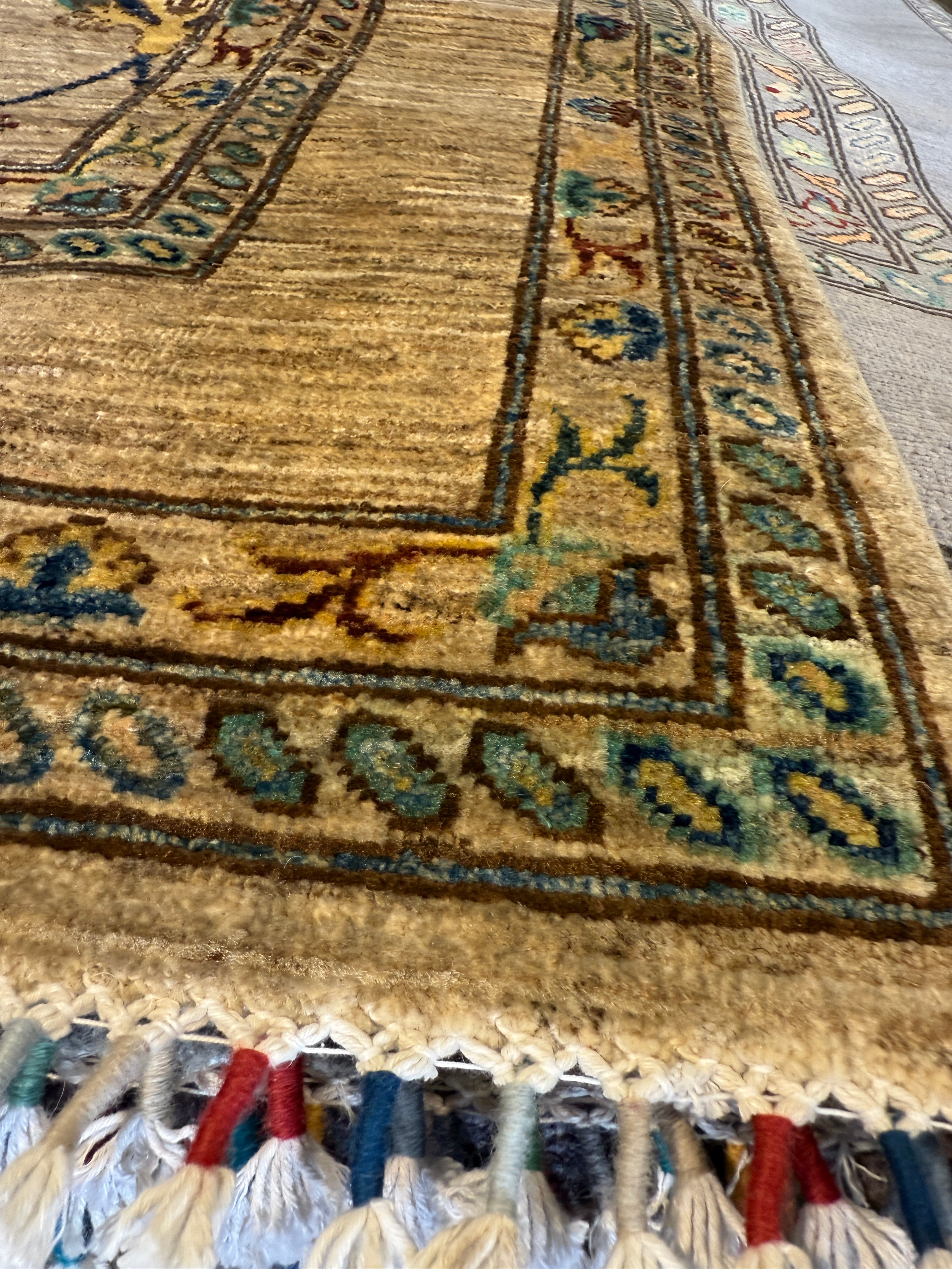 Denna Altshuler 6.8x9.8 Tan Hand-Knotted Whitewashed Oushak