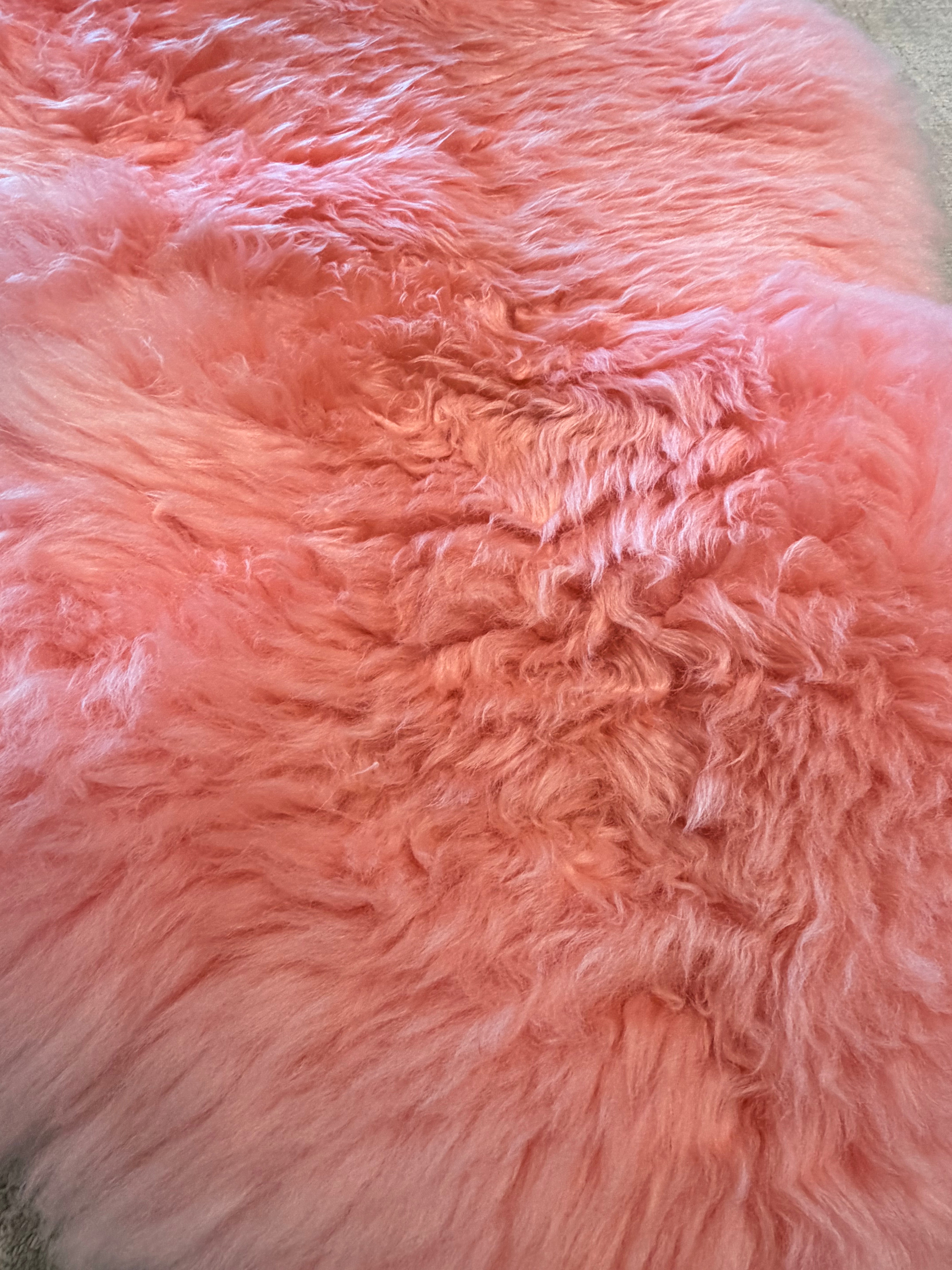 Double Pelt Light Pink Sheepskin Rug