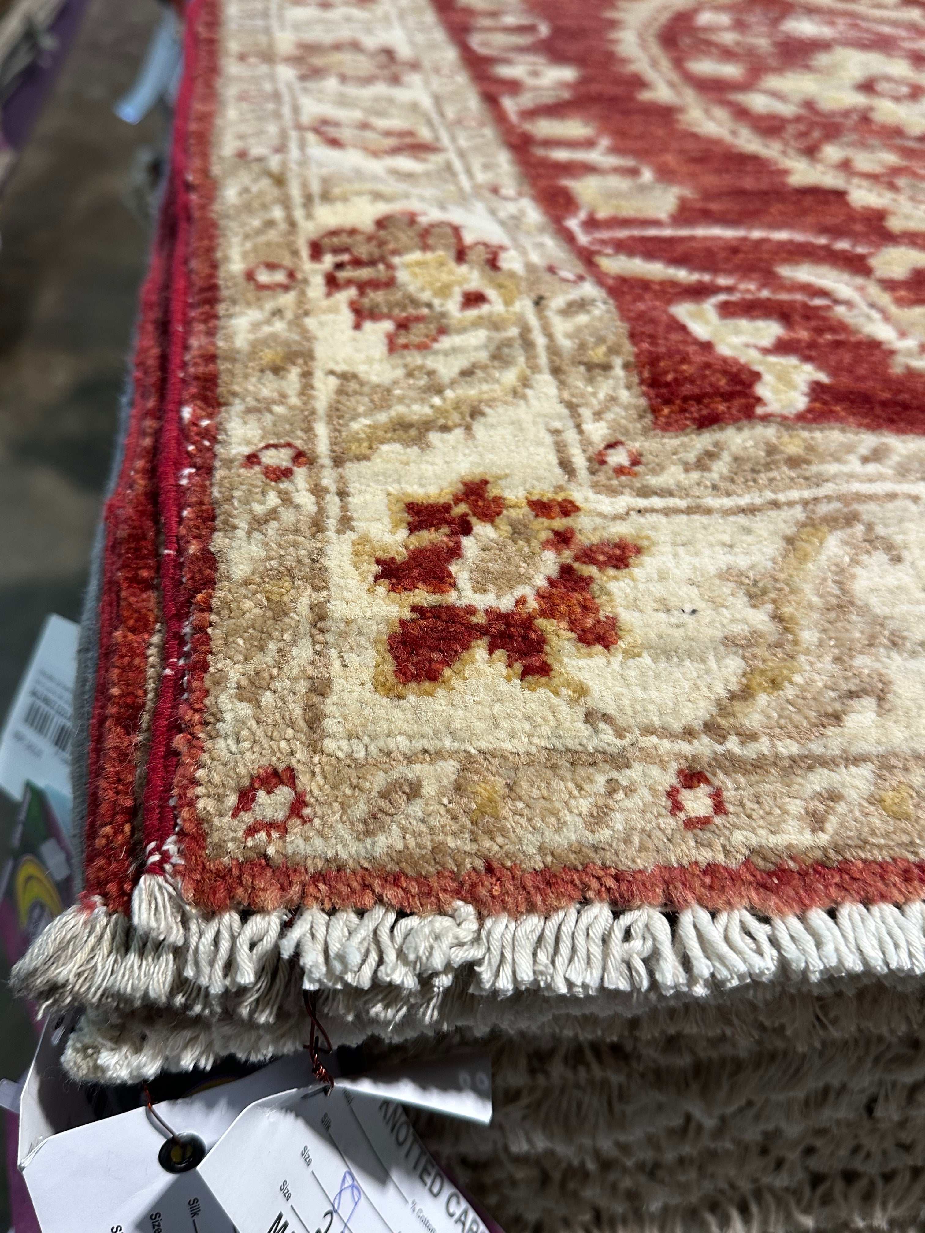 Phoebe Rex 2.1x3 Red Hand-Knotted Oushak
