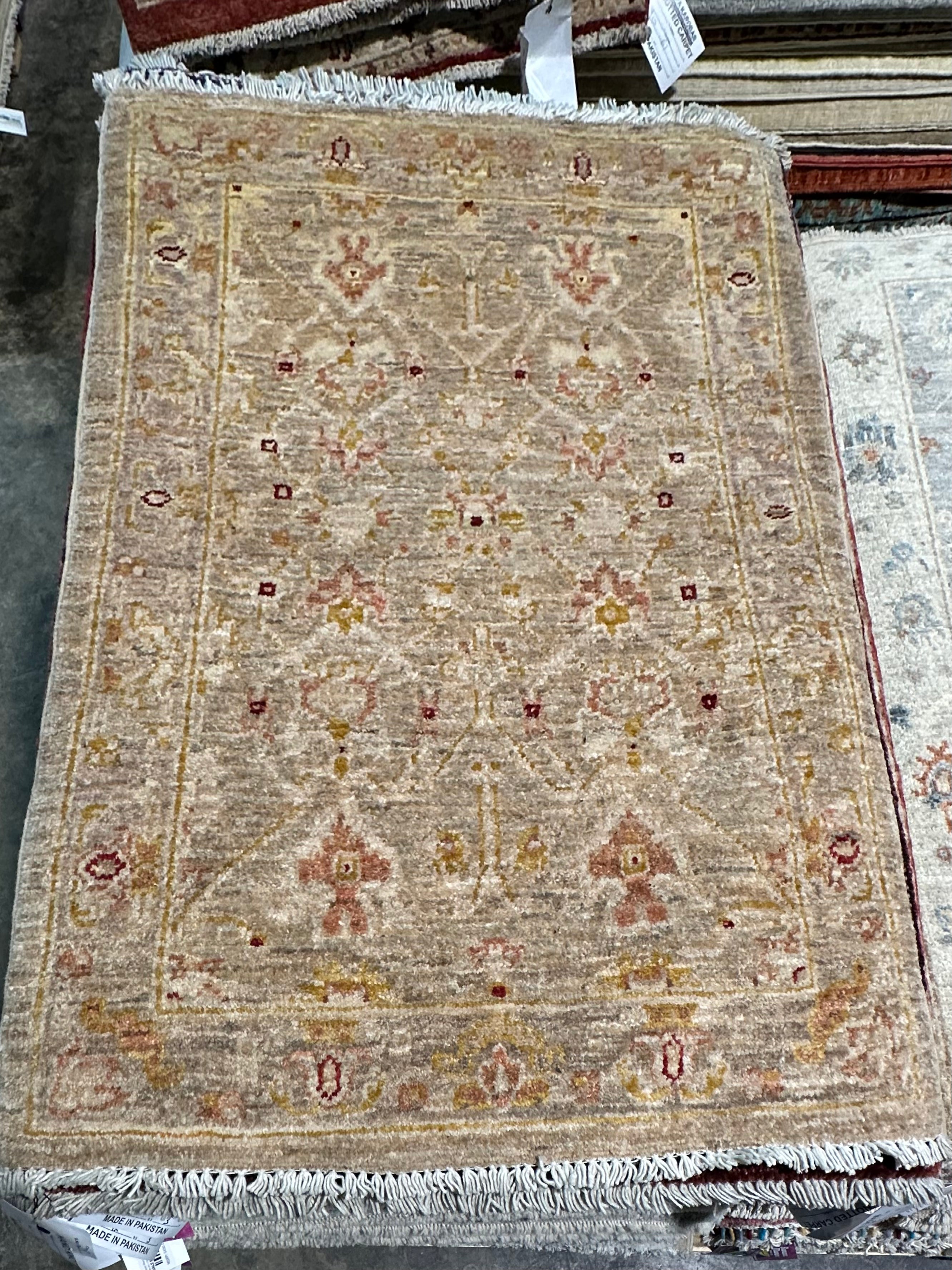 Julia Doyle 2x3 Grey Hand-Knotted Oushak