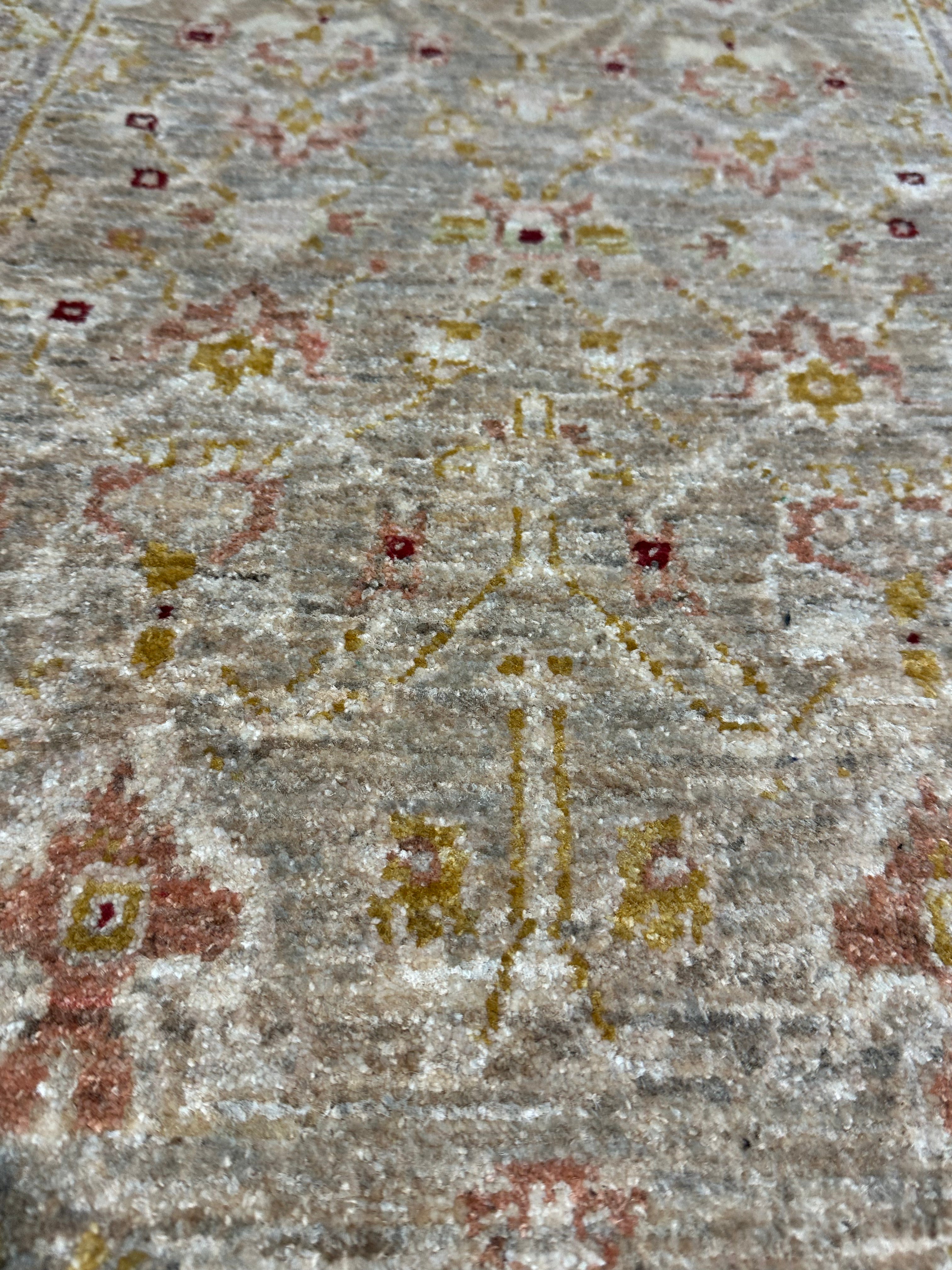 Julia Doyle 2x3 Grey Hand-Knotted Oushak