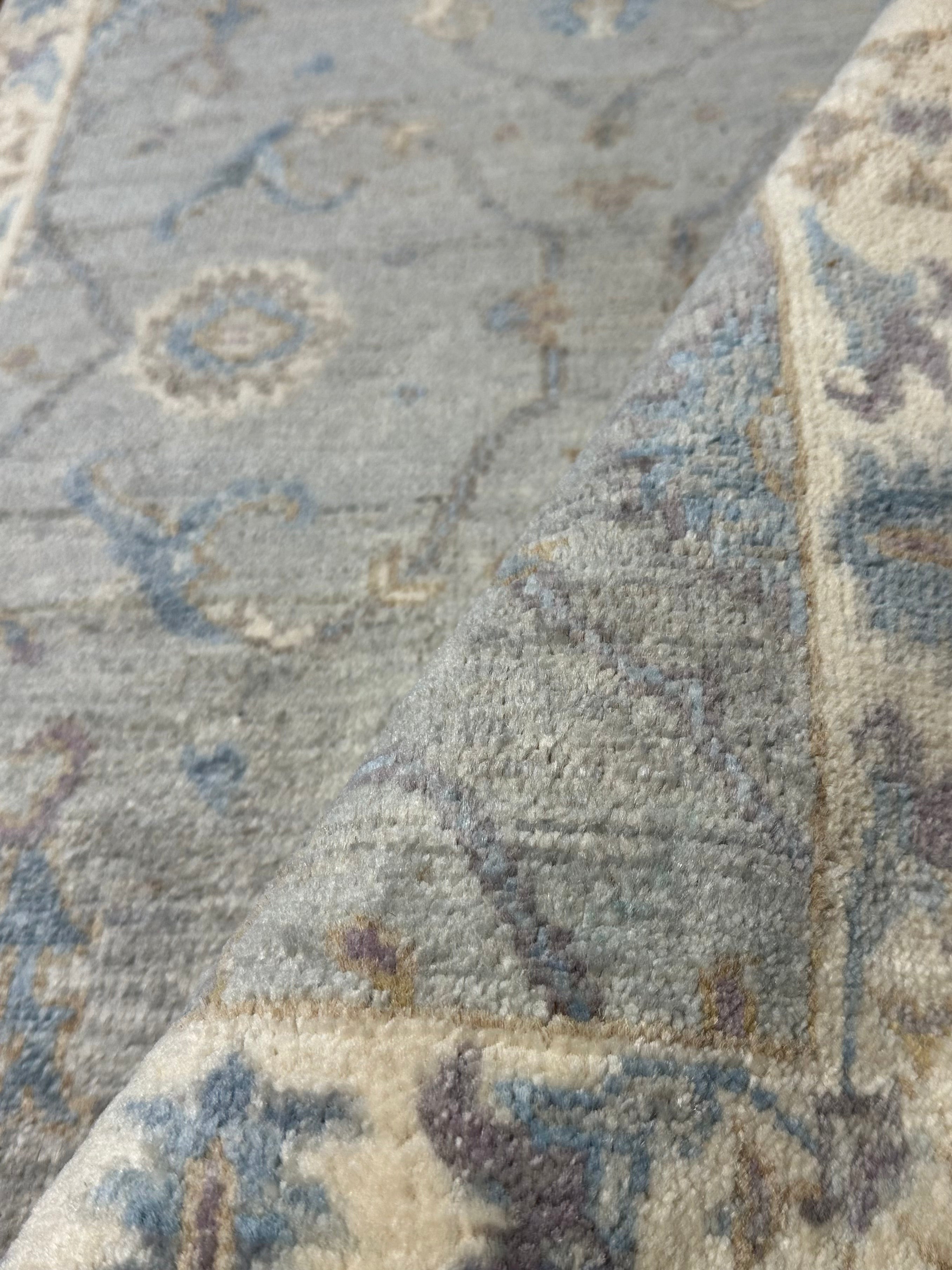 Stephanie Clervi 2x3 Blue Whitewashed Hand-Knotted Oushak