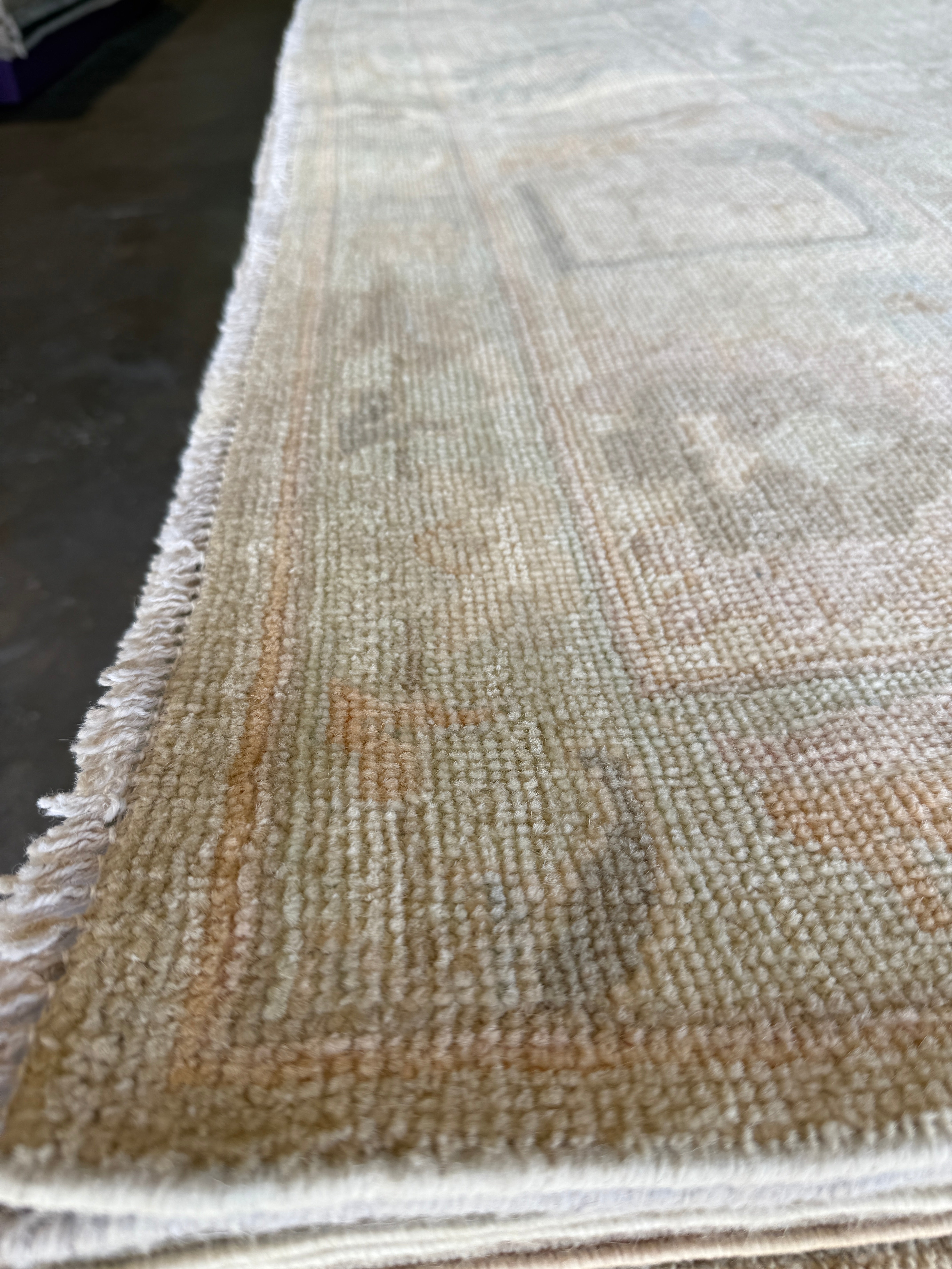 Joy 9.2x11.10 Light Green Hand-Knotted Whitewashed Oushak