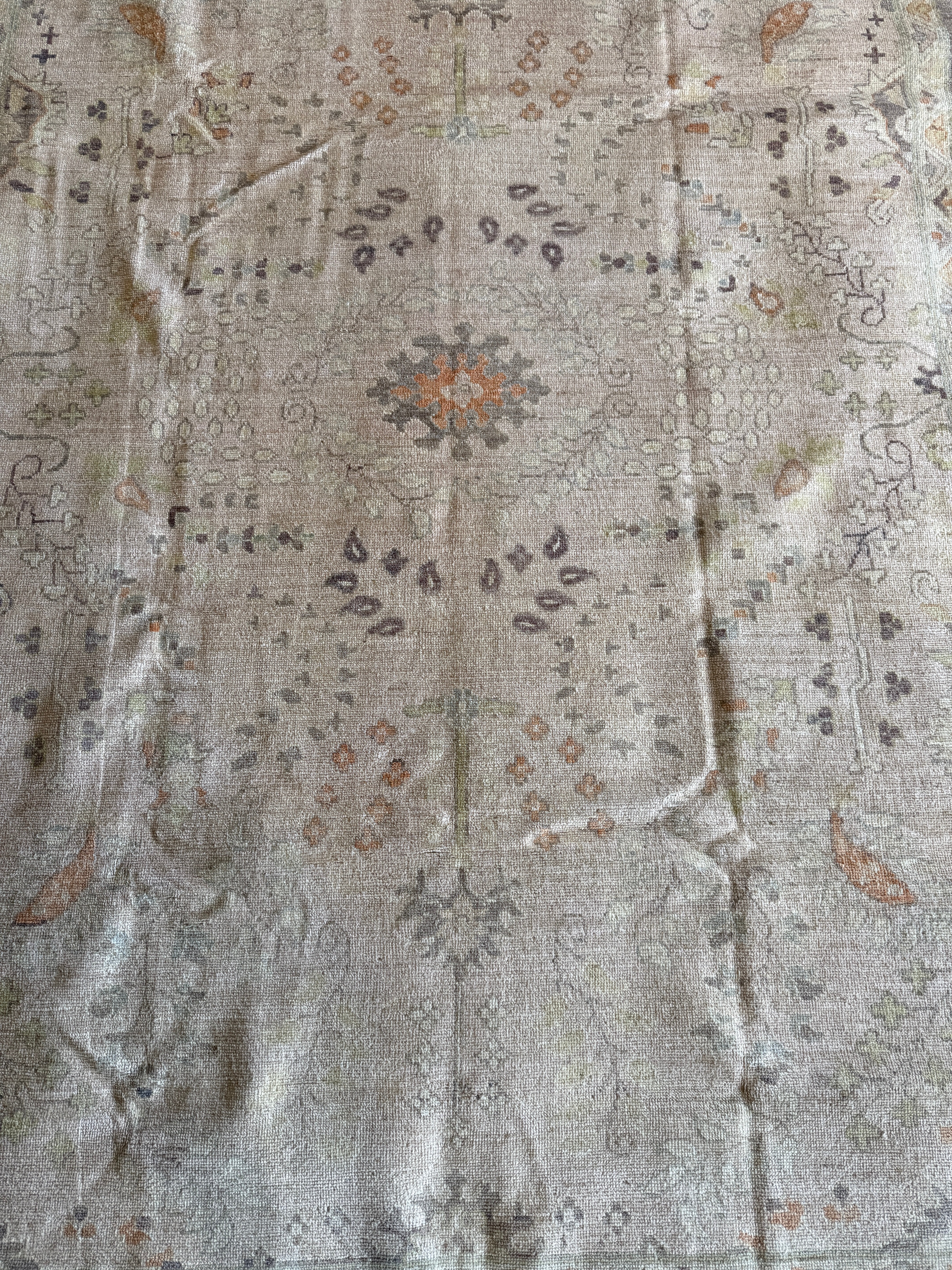 Cat Deeley 8.10x11.9 Light Pink Hand-Knotted Whitewashed Oushak