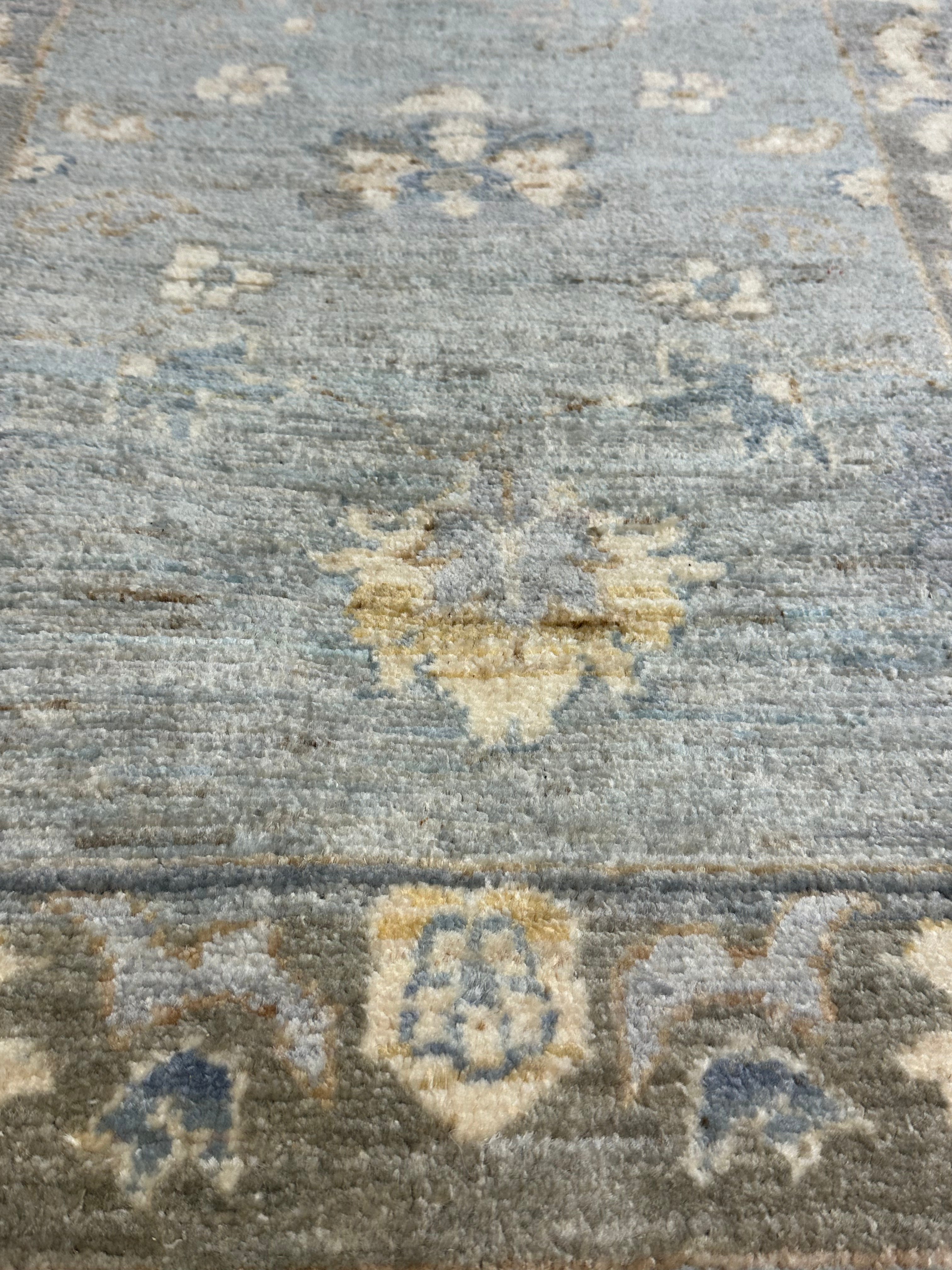 Meredith Feener 2x3 Blue Whitewashed Hand-Knotted Oushak