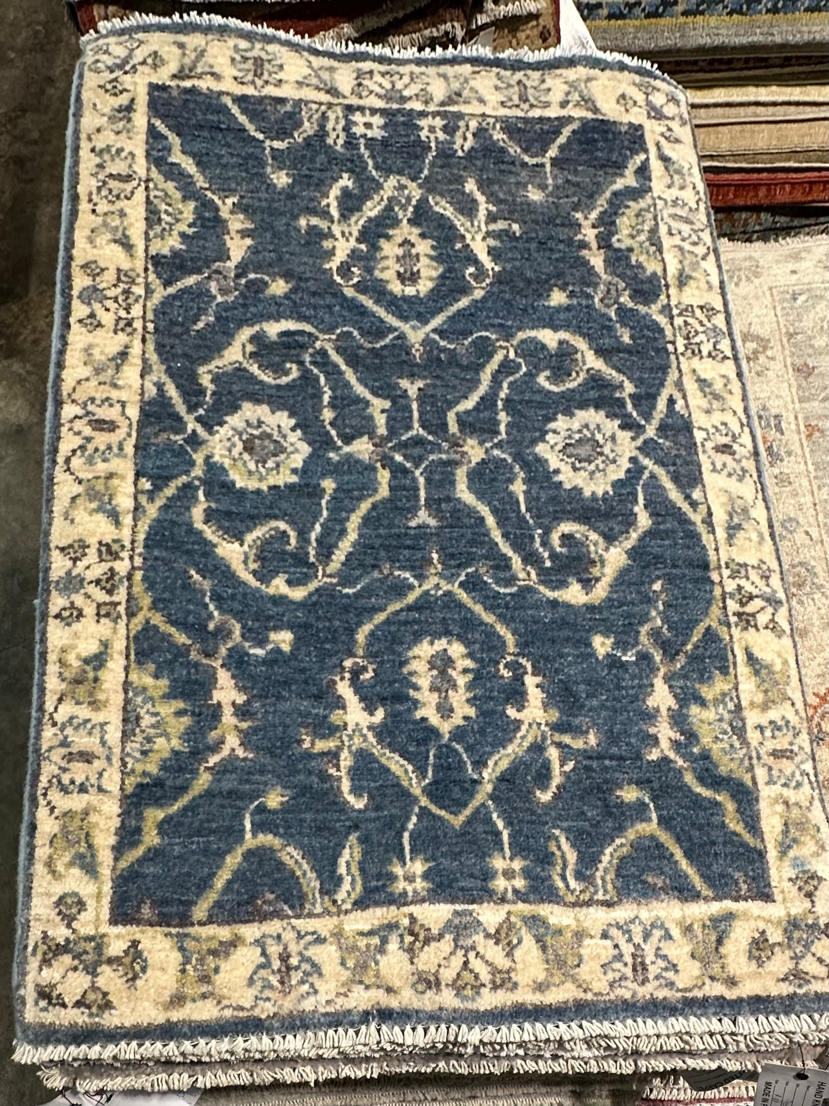Gina Kurt 2x3 Blue Hand-Knotted Oushak