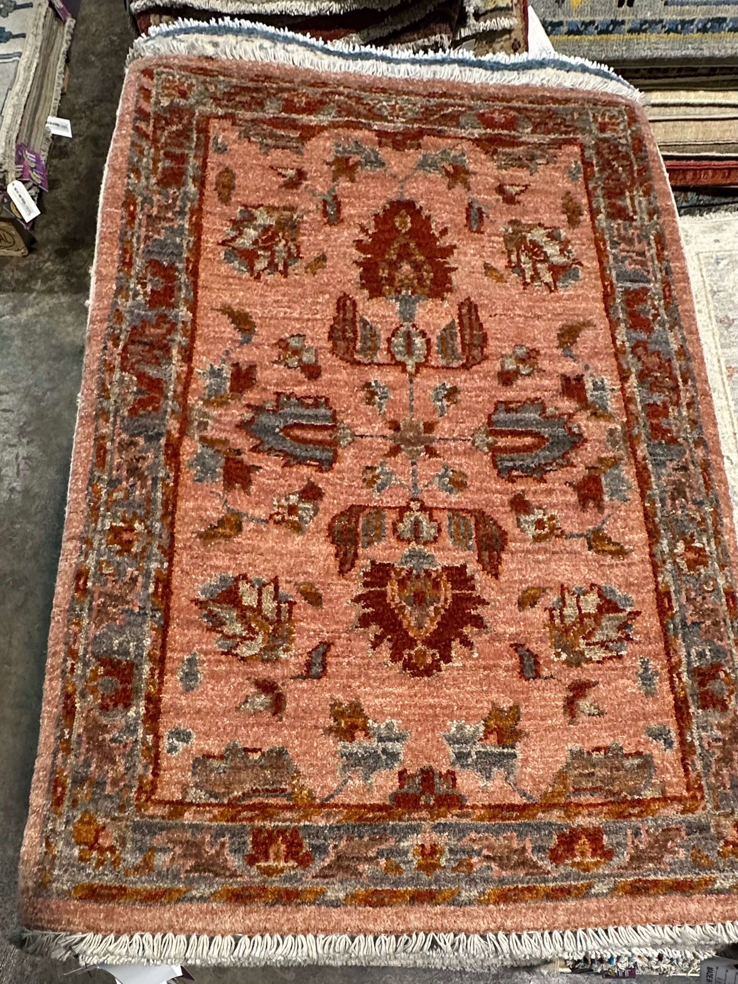 Leah Pritchard 2x2.11 Pink Hand-Knotted Oushak