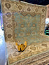 Holly Hickey Moore 8.3x10 Light Blue and Beige Hand-Knotted Oushak Rug