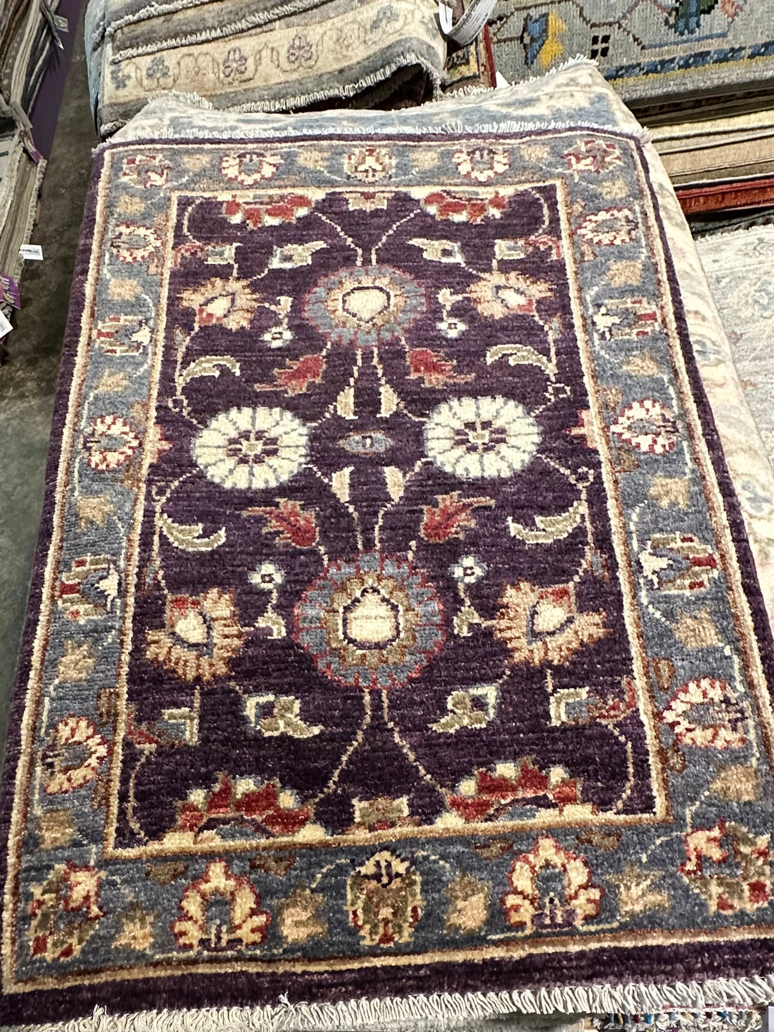 Martina Kelades 1.10x2.10 Purple Hand-Knotted Oushak