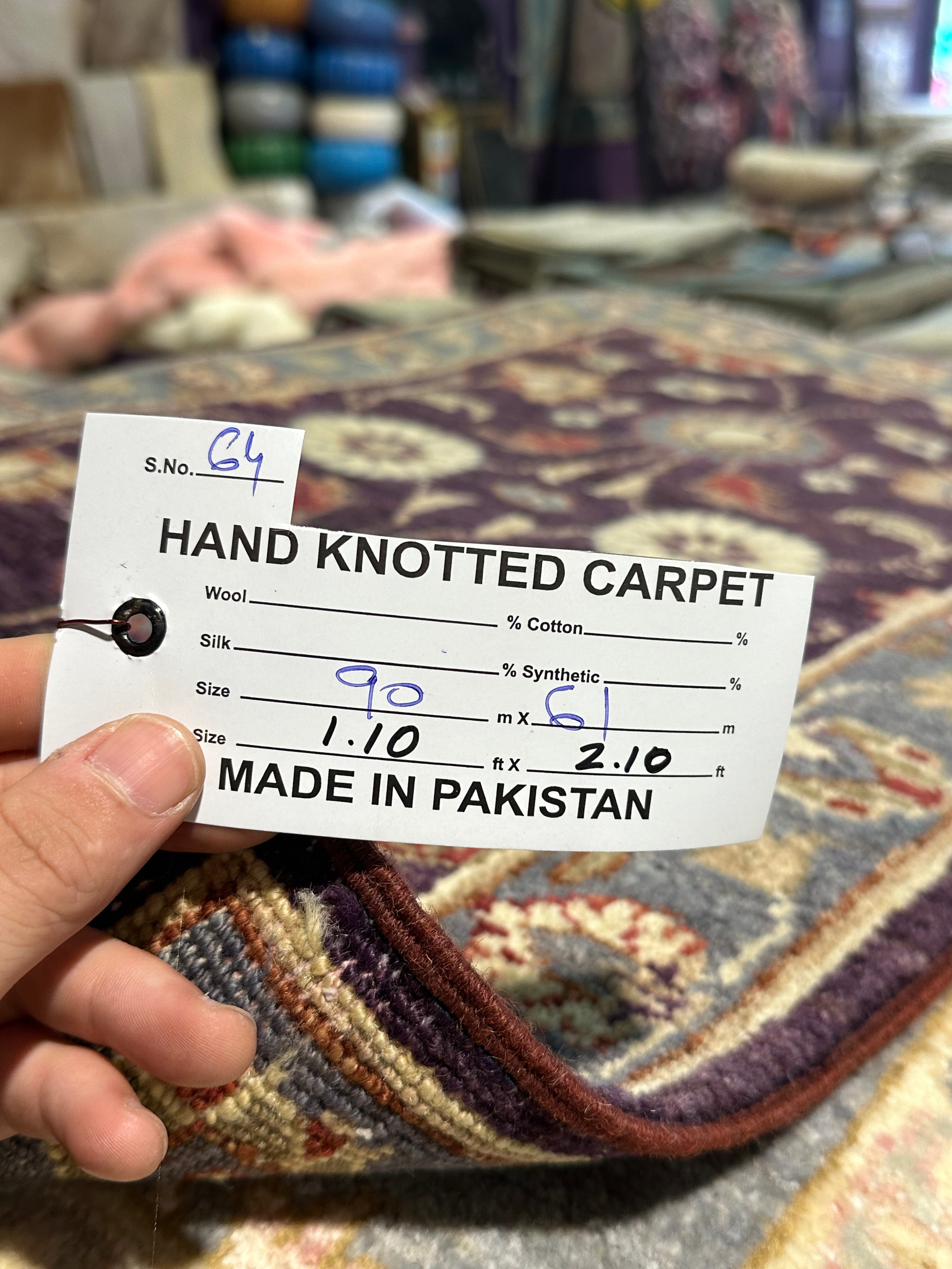 Martina Kelades 1.10x2.10 Purple Hand-Knotted Oushak