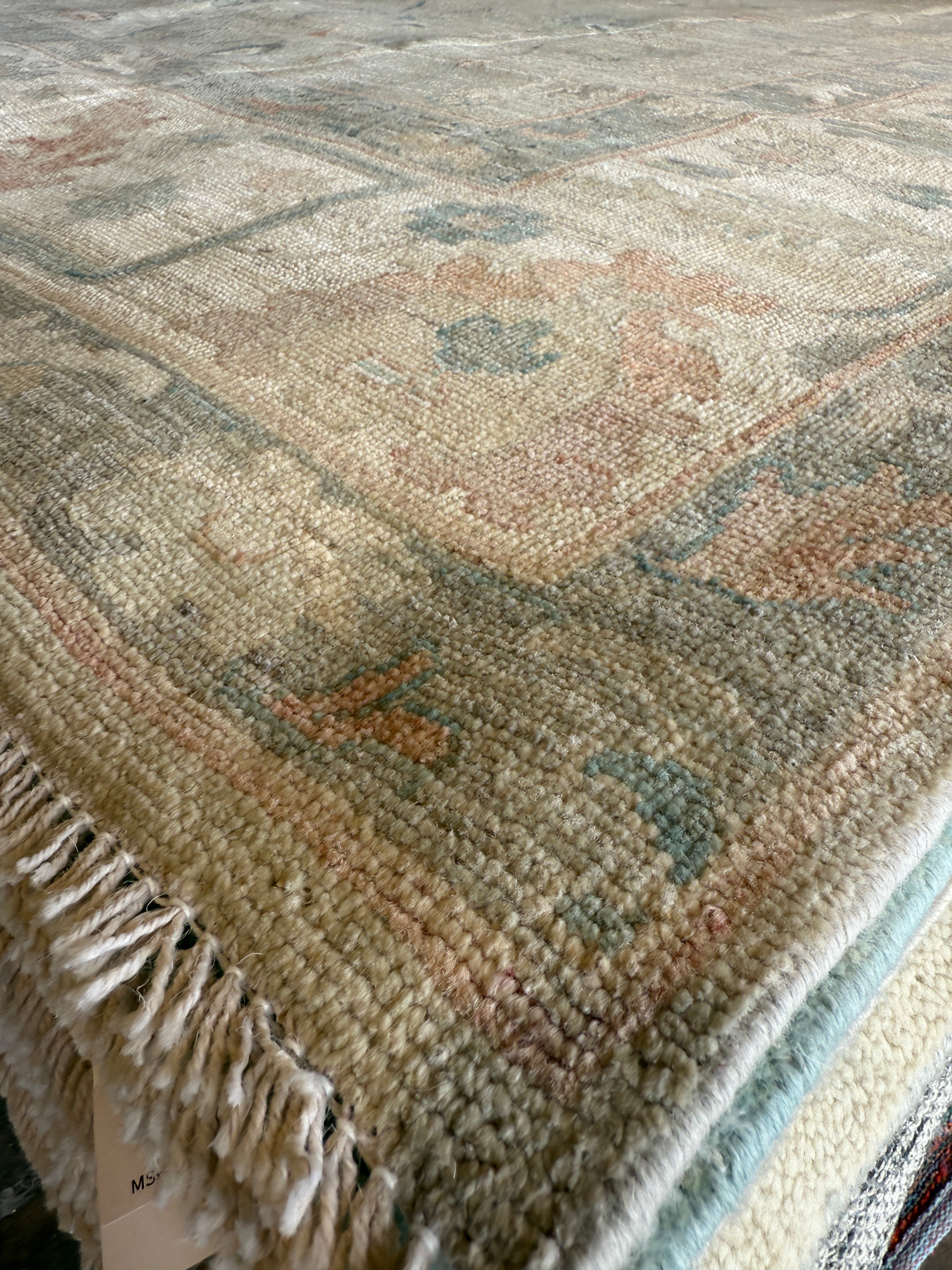 Christy 9.2x11.11 Blue Hand-Knotted Whitewashed Oushak
