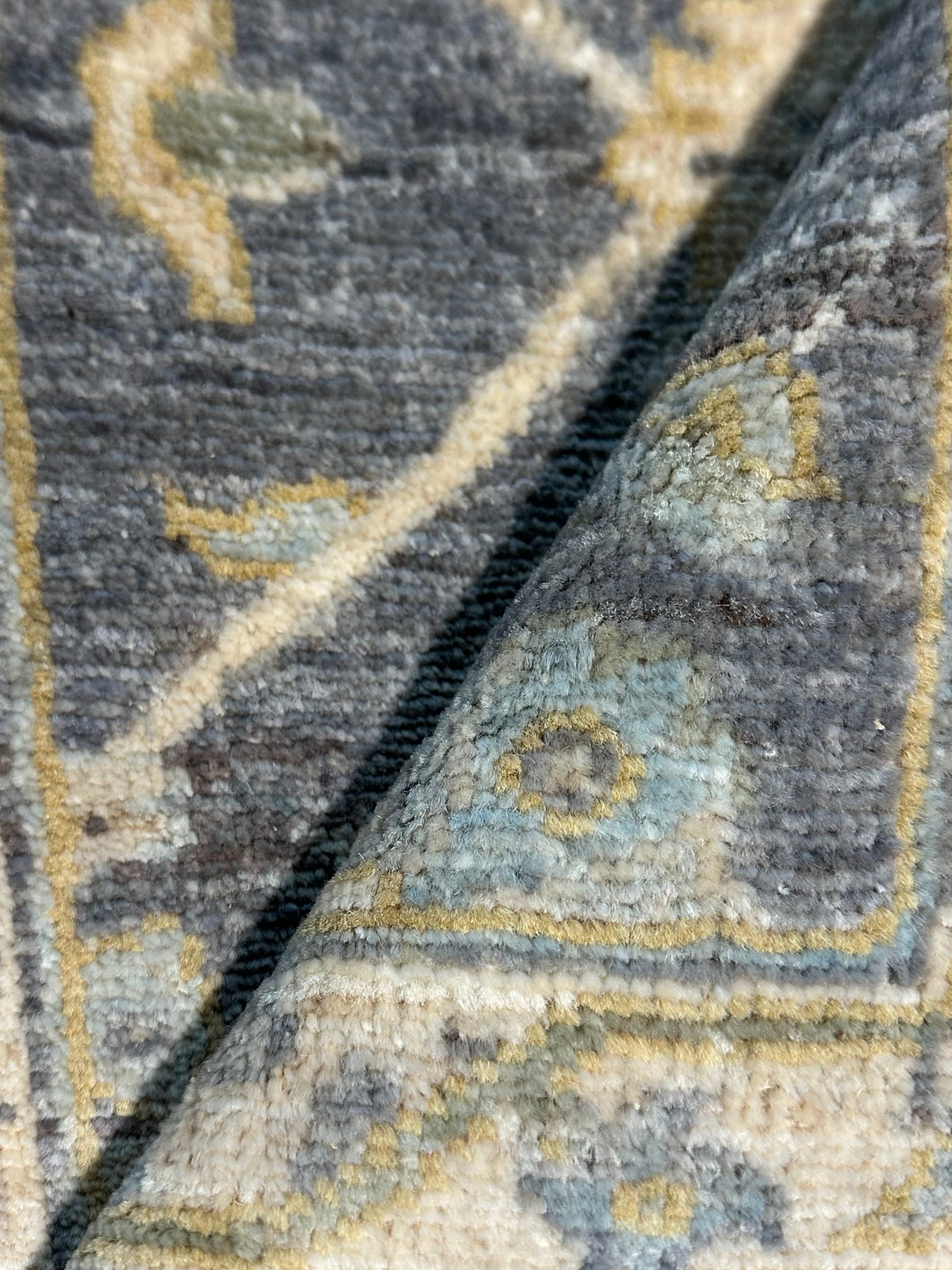 Ann Doyle 1.11x.2.11 Blue Whitewashed Hand-Knotted Oushak