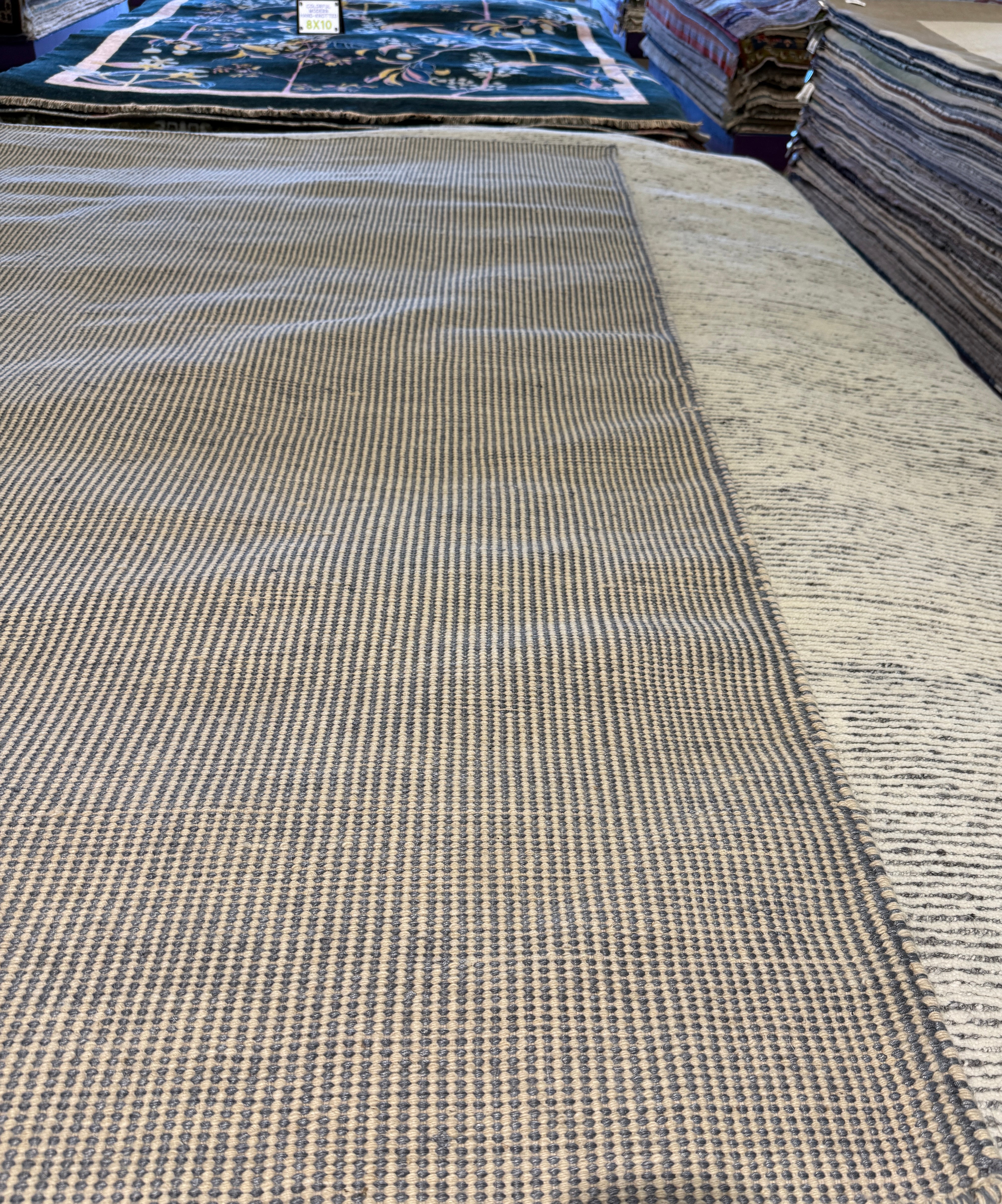 Alton 5.3x7.6 Grey Handwoven Durrie