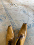 Tara Kaspar 10x13.7 Pink Hand-Knotted Whitewashed Oushak