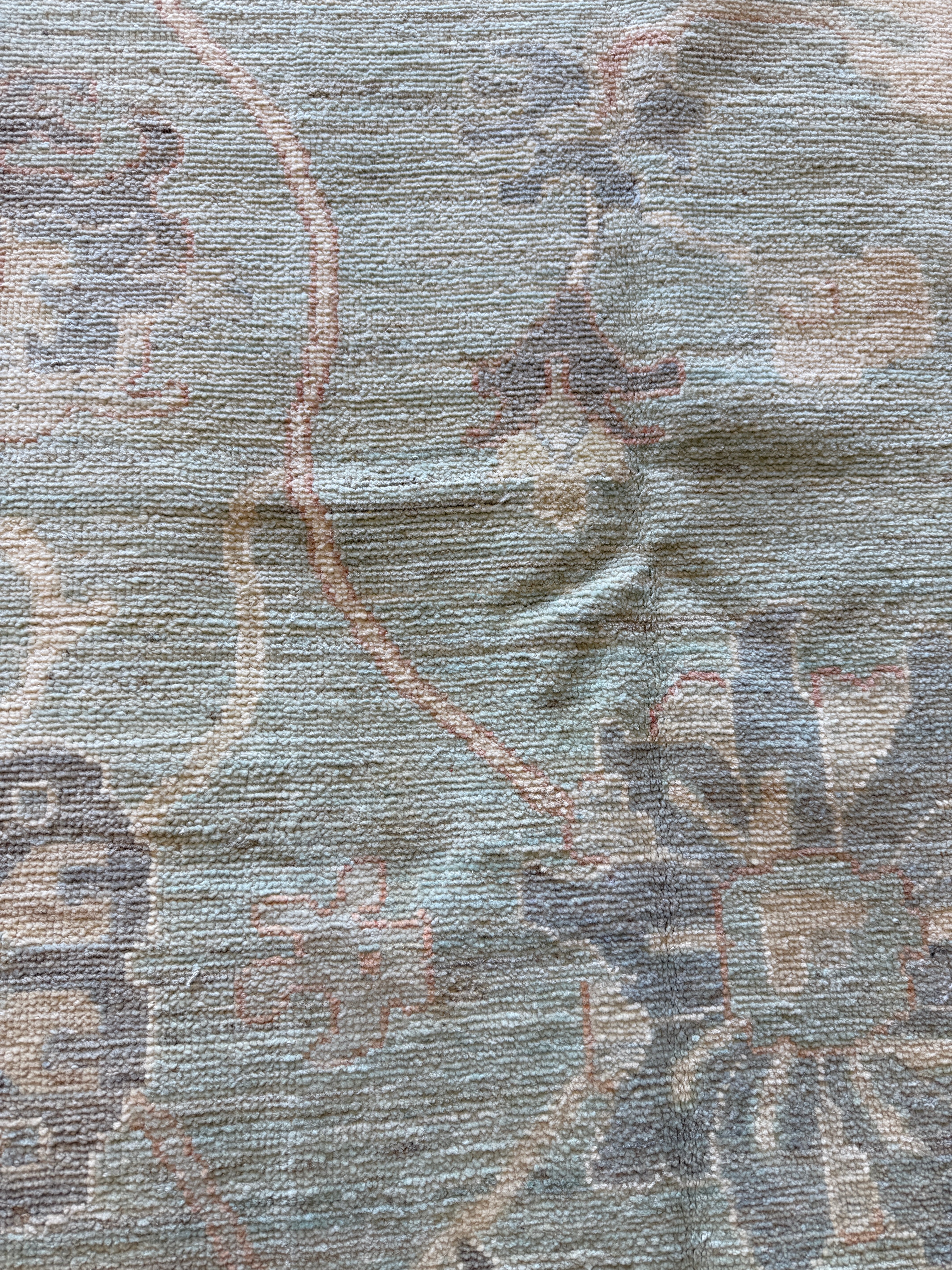 Marissa McClintock 8x10.2 Blue Hand-Knotted Whitewashed Oushak