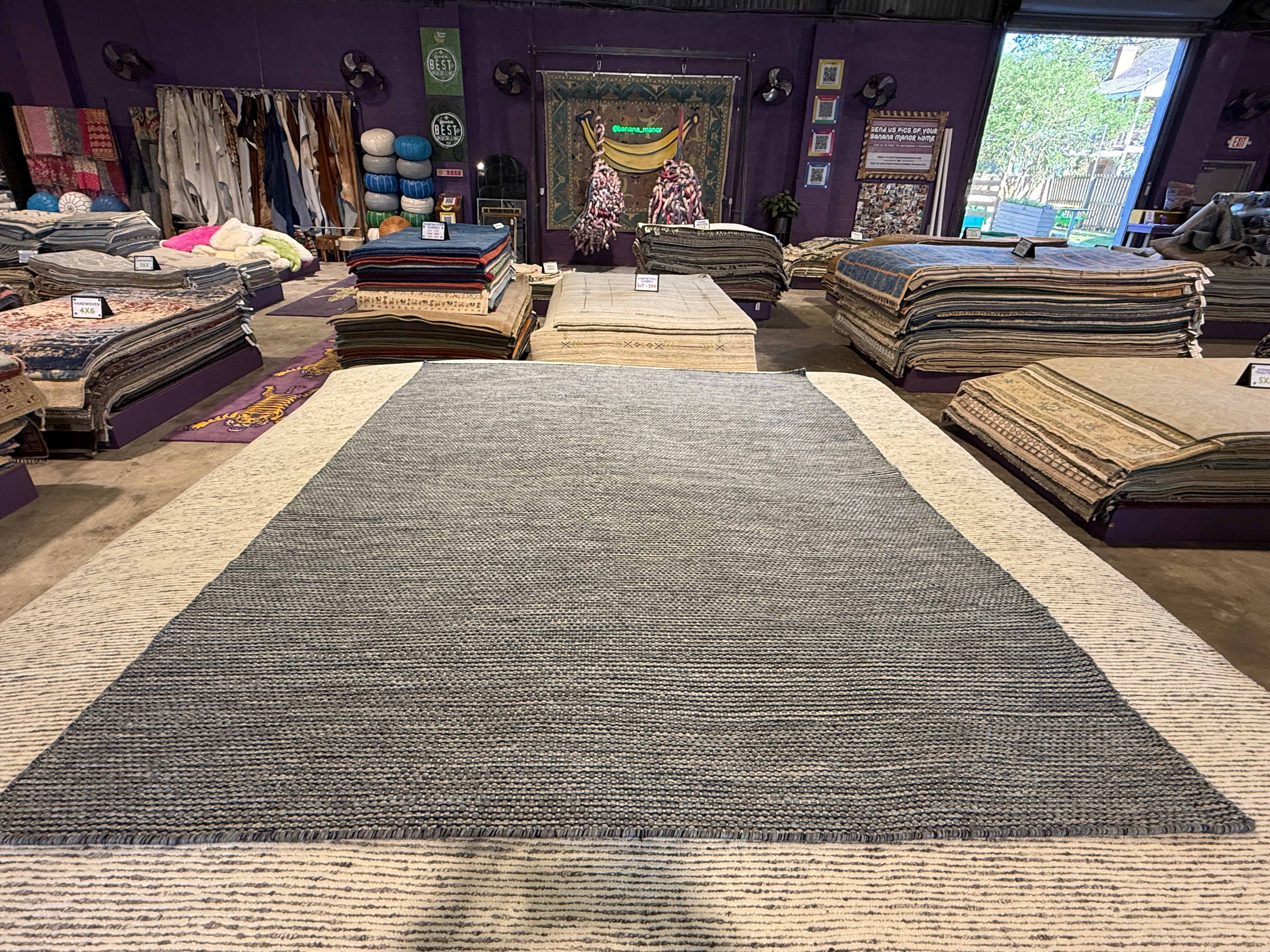 Joey Kirt 5.7x7.5 Blue Handwoven Durrie