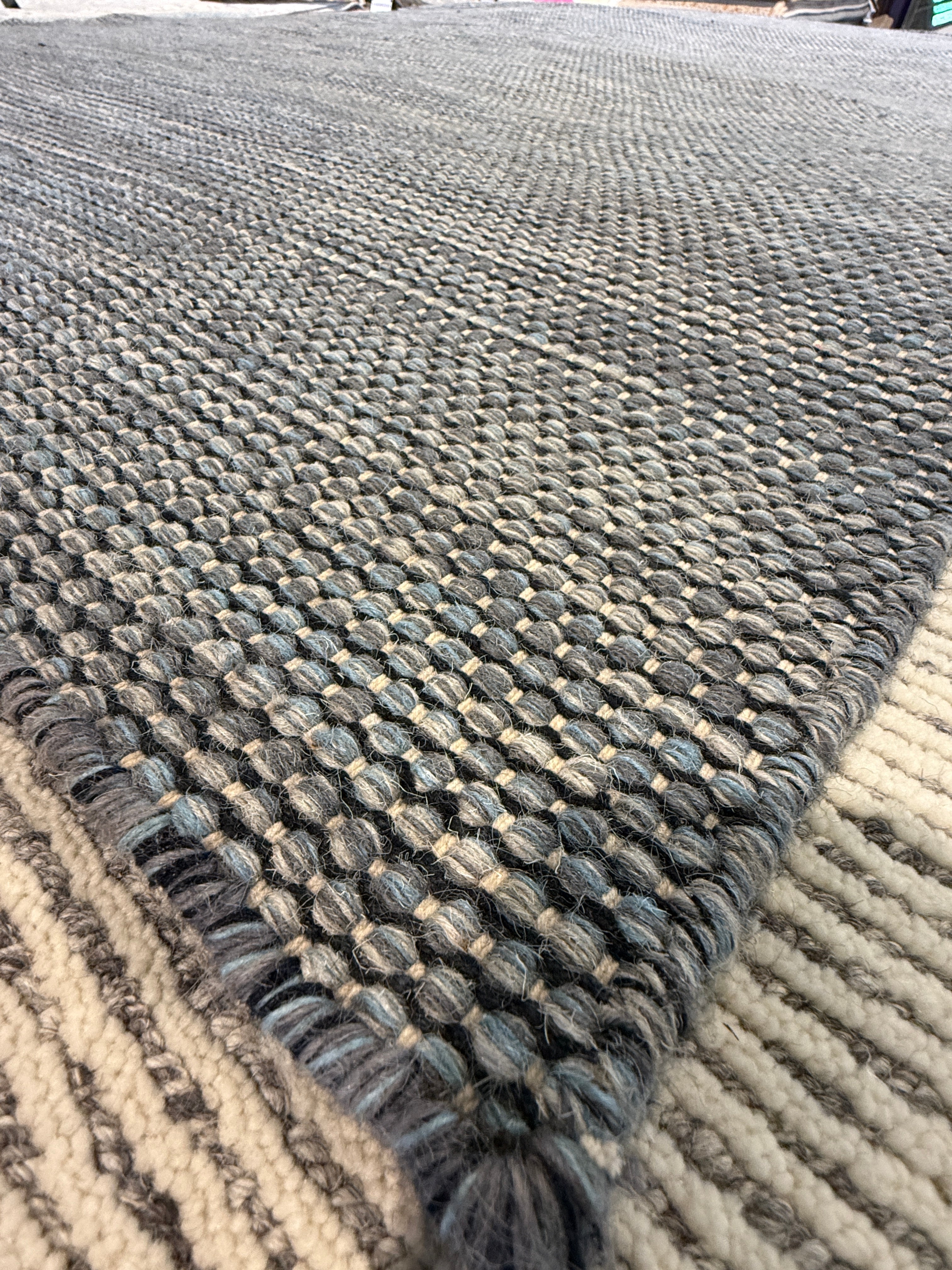 Joey Kirt 5.7x7.5 Blue Handwoven Durrie