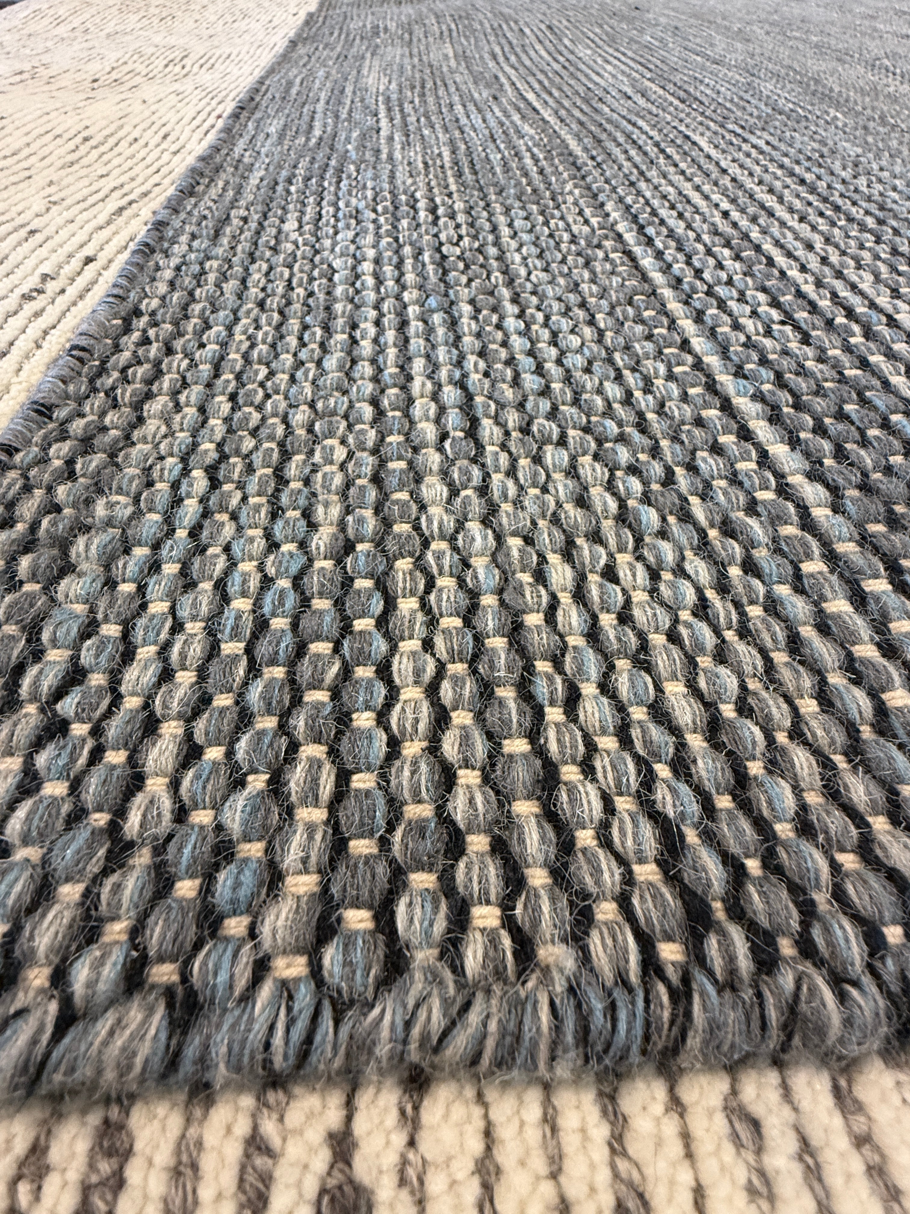 Joey Kirt 5.7x7.5 Blue Handwoven Durrie