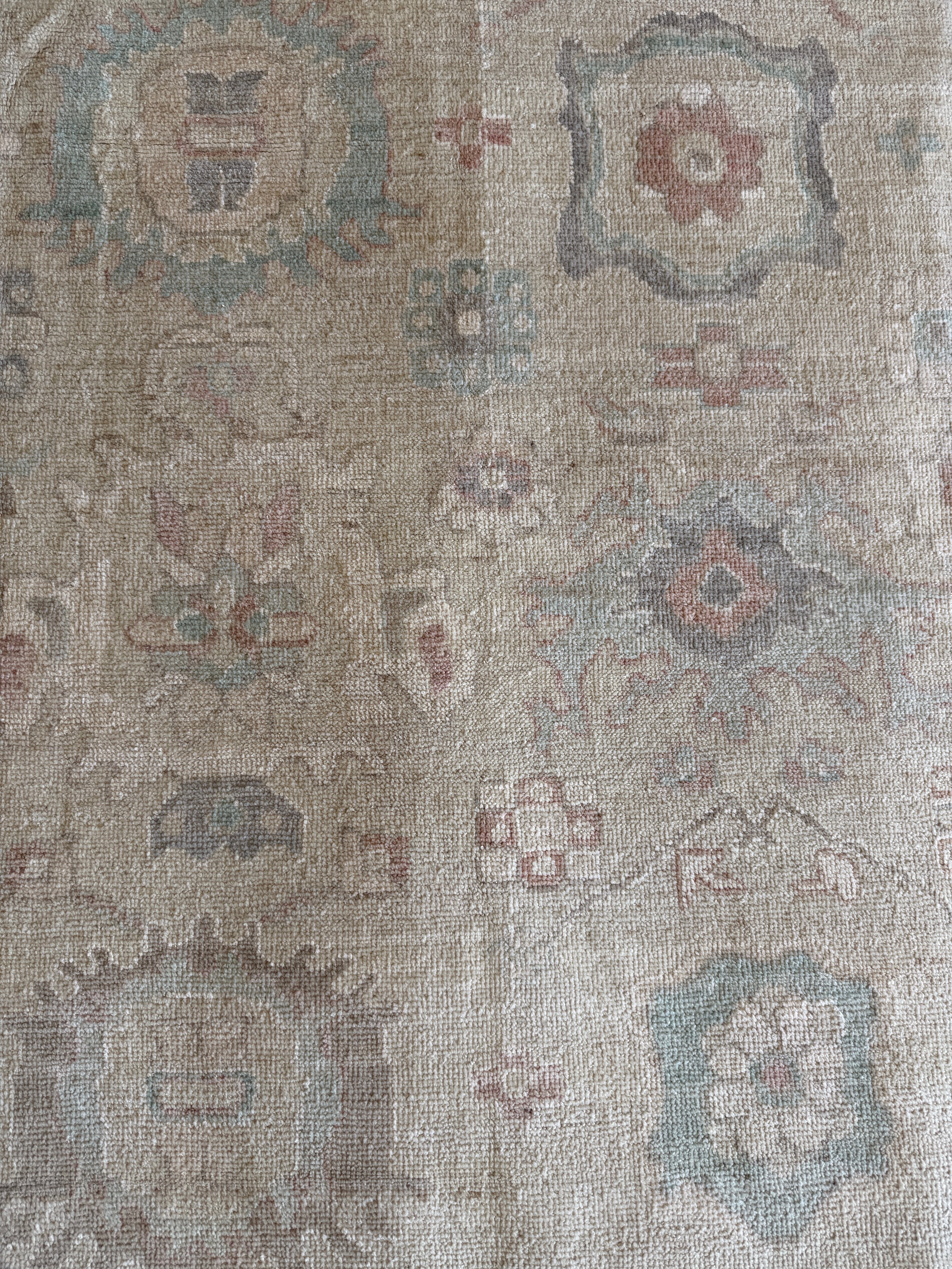 Luna Tohn 8.9x11.11 Cream Hand-Knotted Whitewashed Oushak