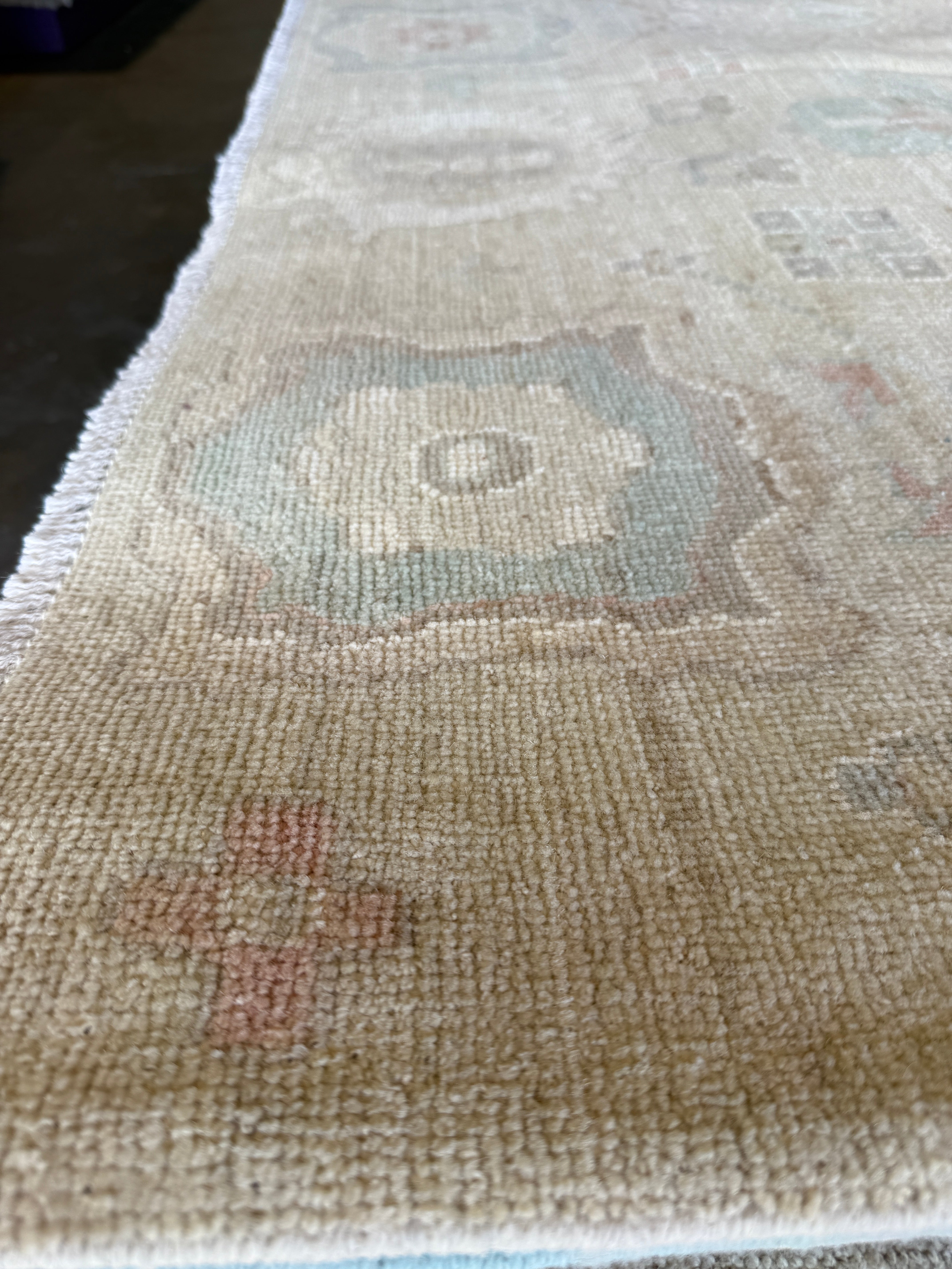 Luna Tohn 8.9x11.11 Cream Hand-Knotted Whitewashed Oushak