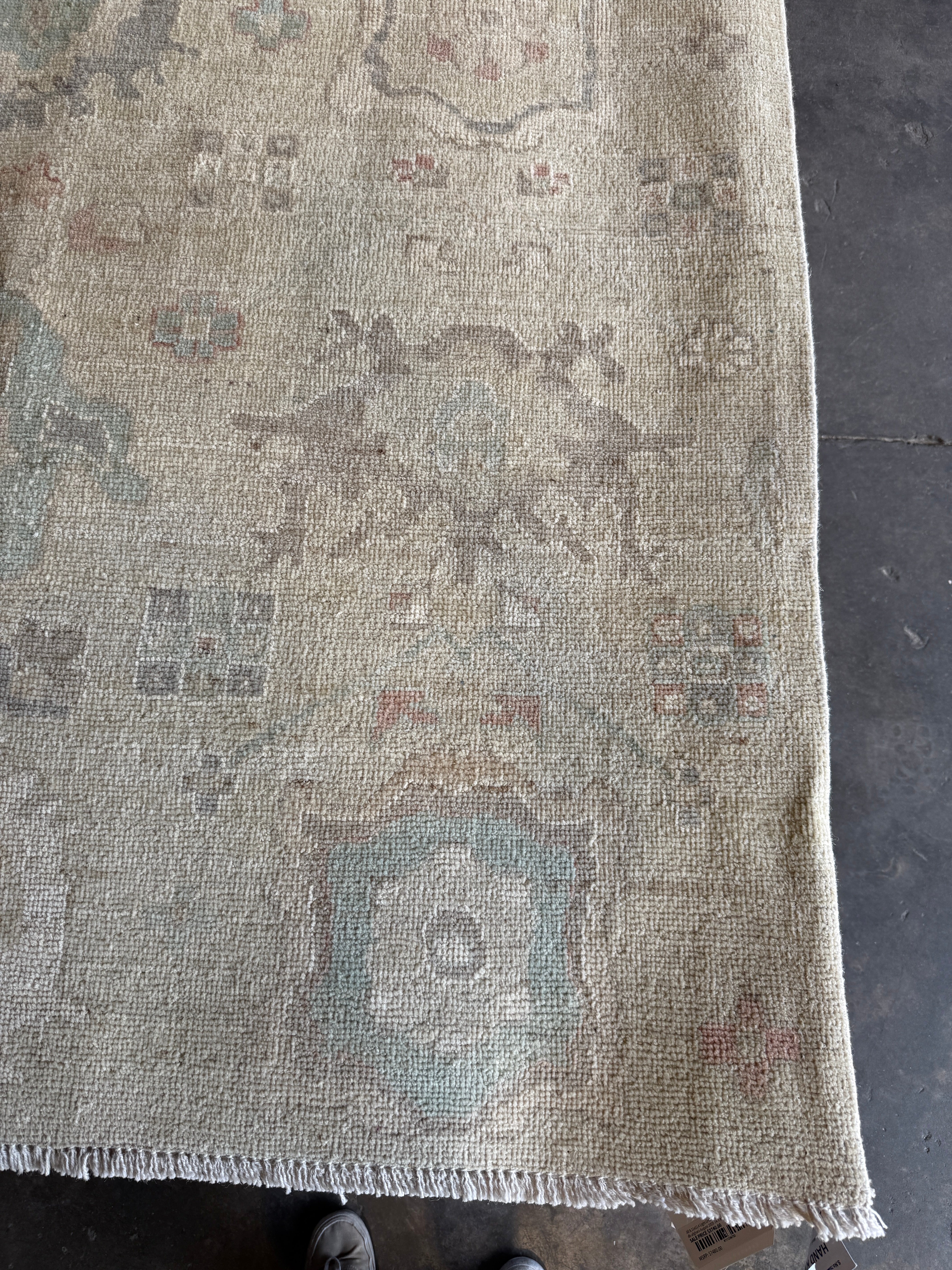 Luna Tohn 8.9x11.11 Cream Hand-Knotted Whitewashed Oushak
