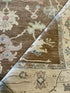 Susan Ross 8x9.9  Brown and Tan Hand-Knotted Oushak Rug