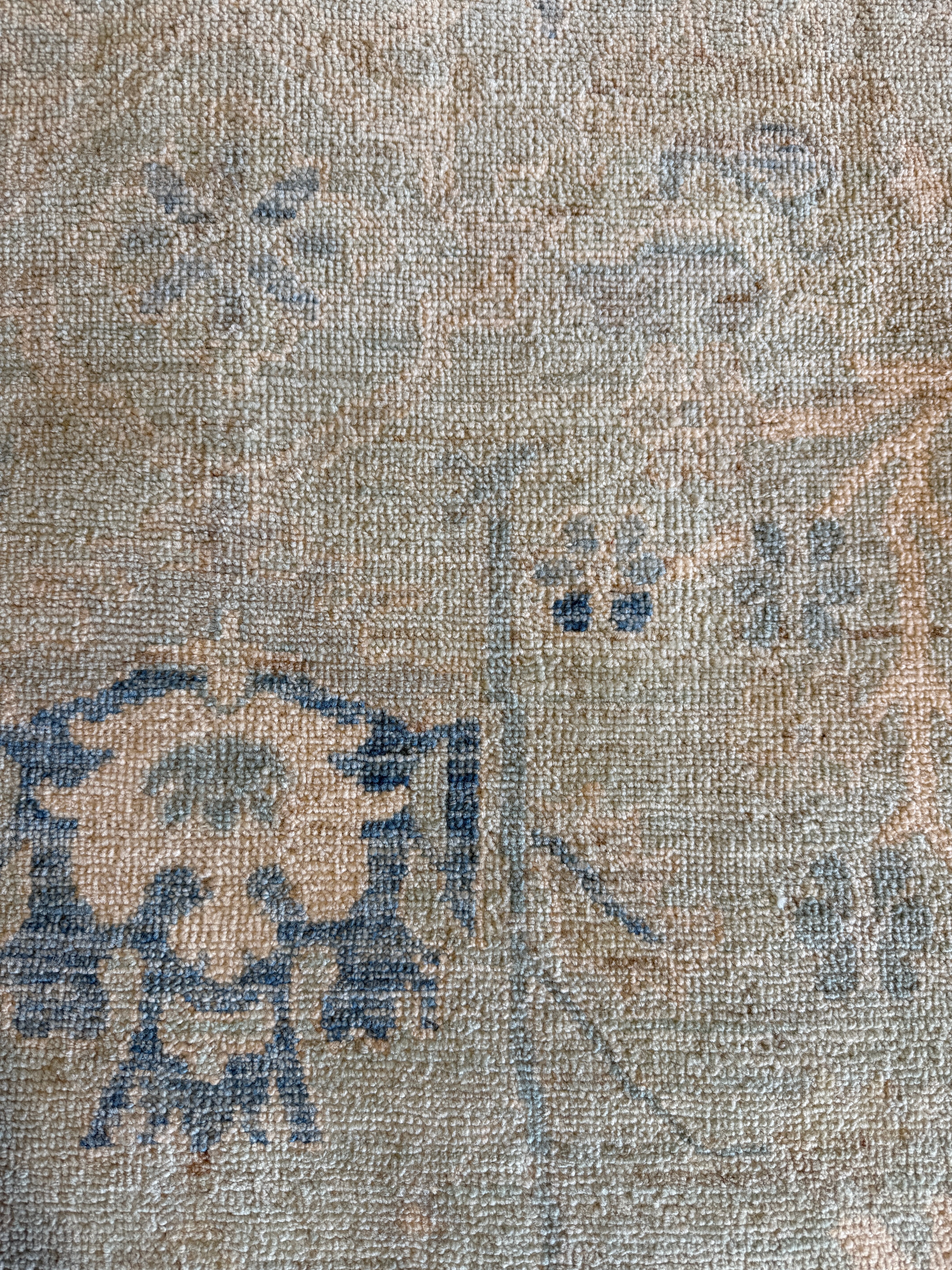 Jeannie Van Der Hooven 8.9x12.1 Blue Hand-Knotted Whitewashed Oushak