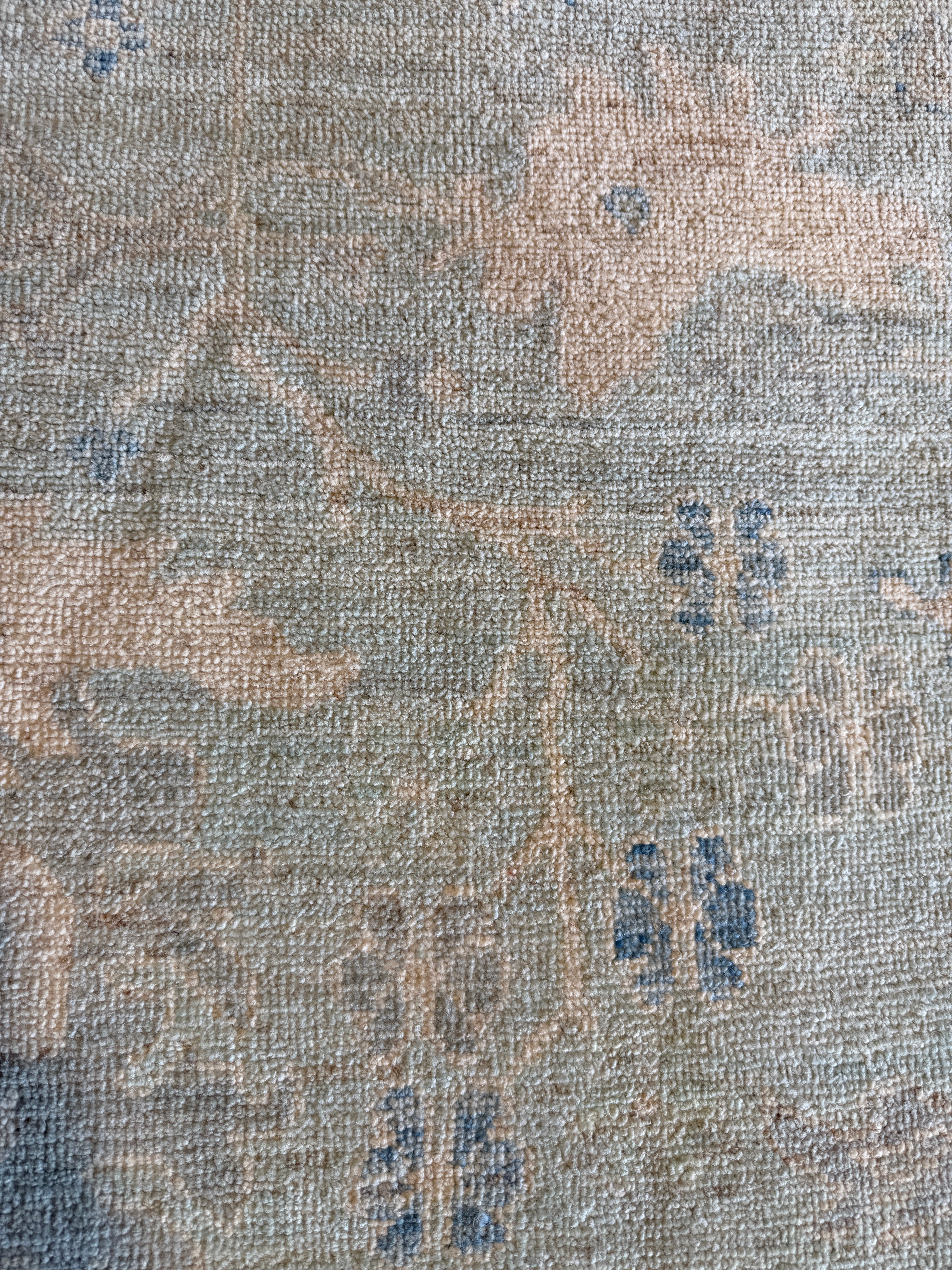 Jeannie Van Der Hooven 8.9x12.1 Blue Hand-Knotted Whitewashed Oushak