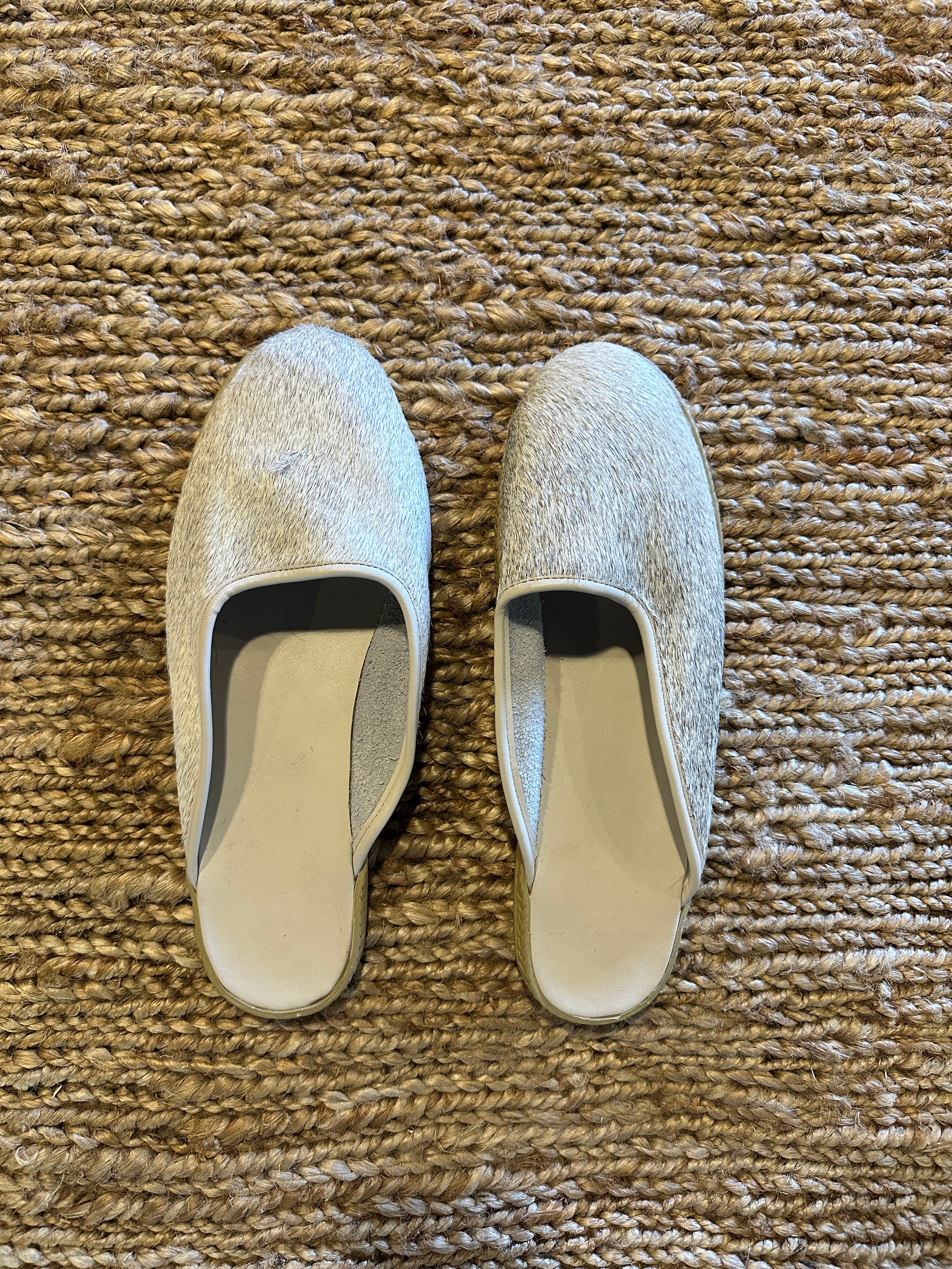 Cowhide Grey Shoe Slipper