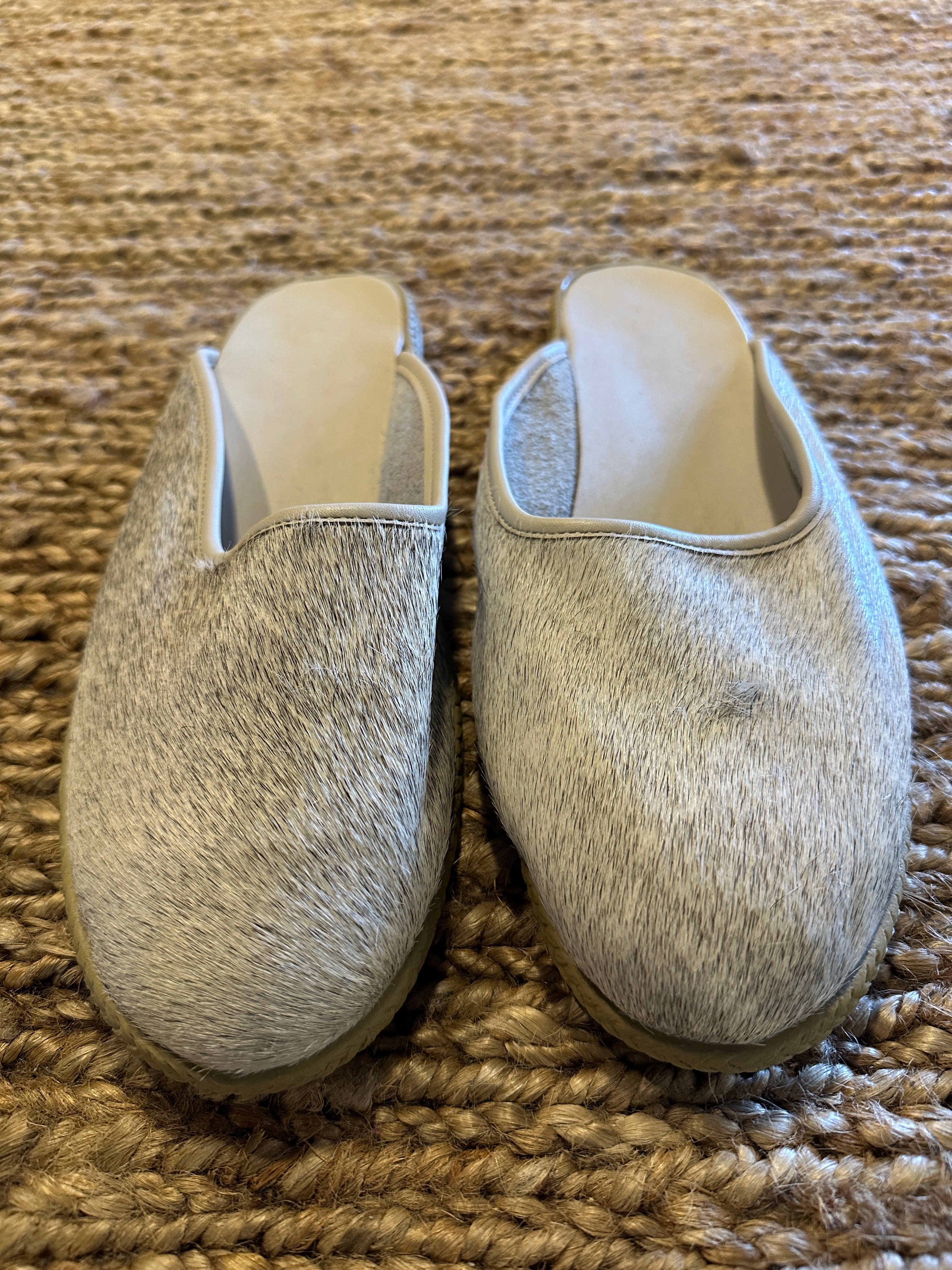 Cowhide Grey Shoe Slipper