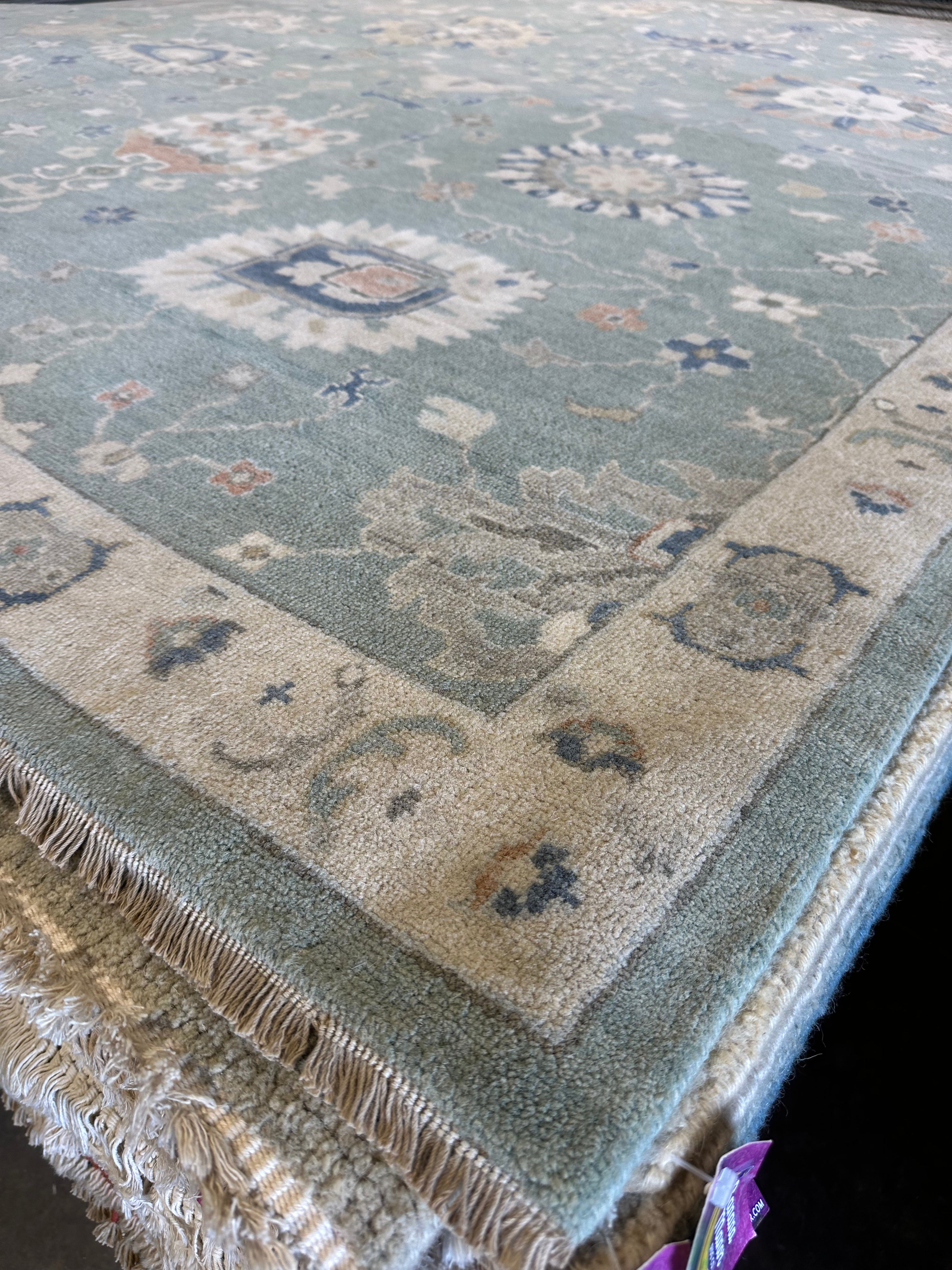 Annie Smith 9x12 Blue Hand-Knotted Rug