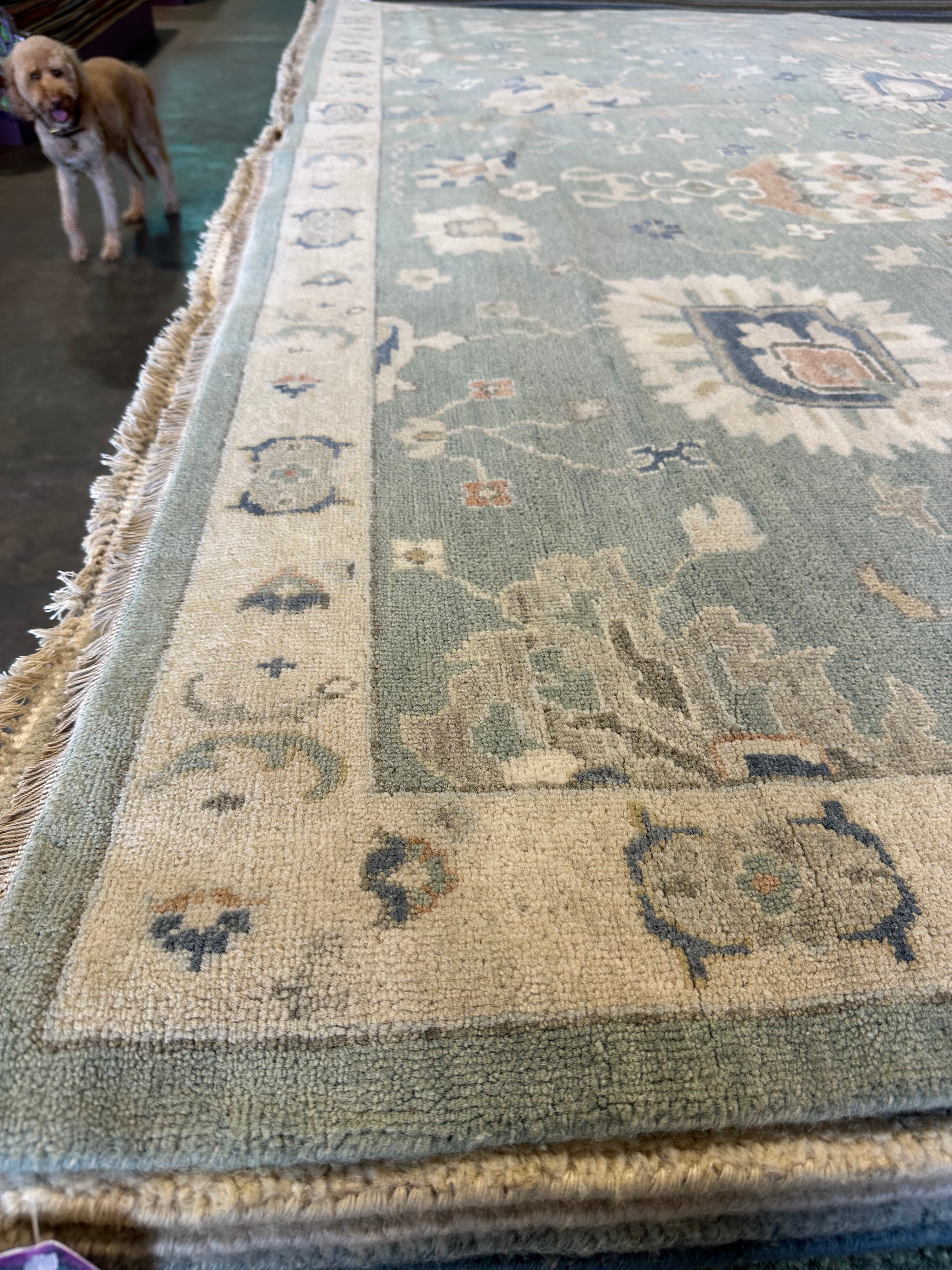 Annie Smith 9x12 Blue Hand-Knotted Rug