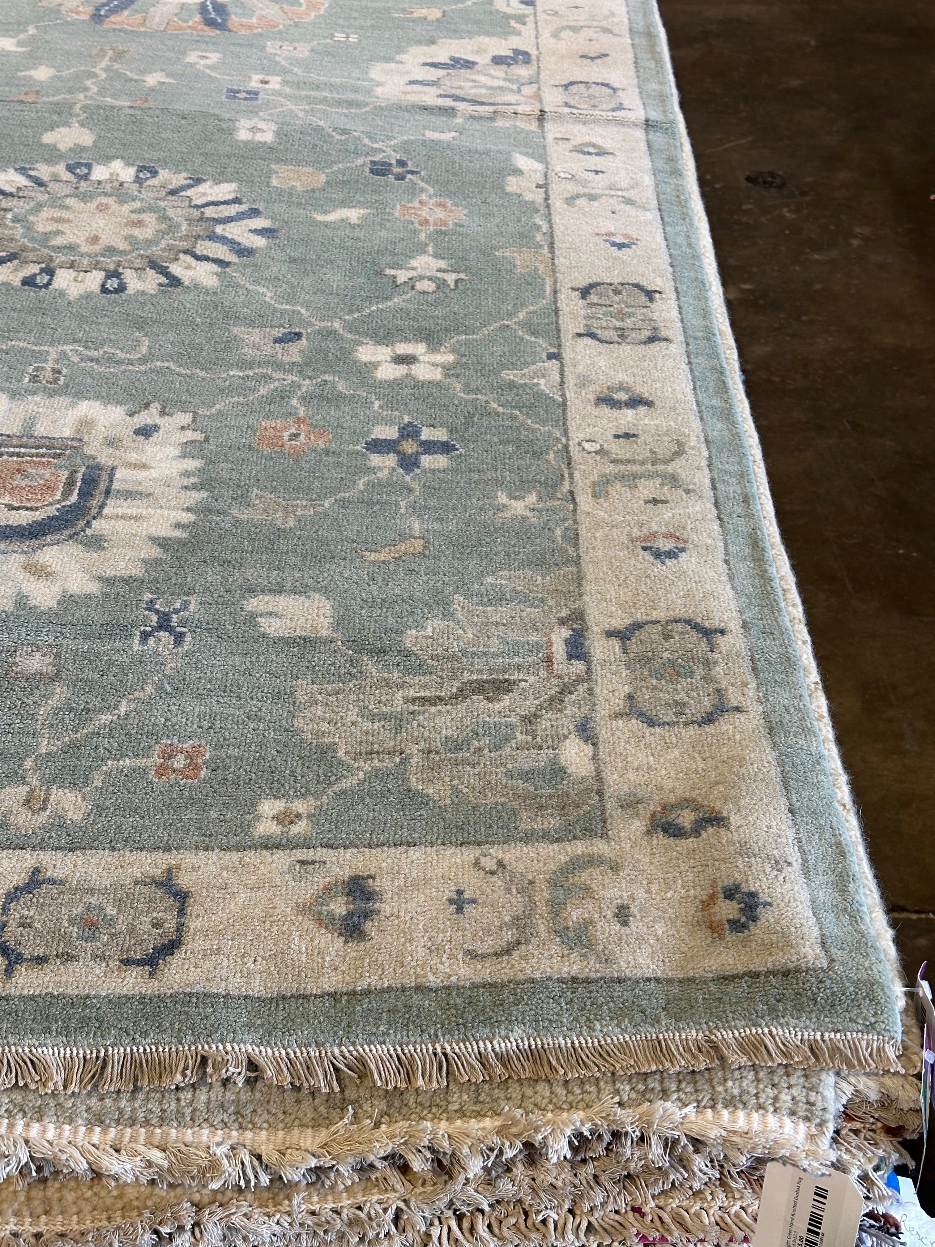 Annie Smith 9x12 Blue Hand-Knotted Rug