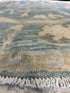 Marlene Campbell 8x8 Round Blue Whitewashed Hand-Knotted Oushak