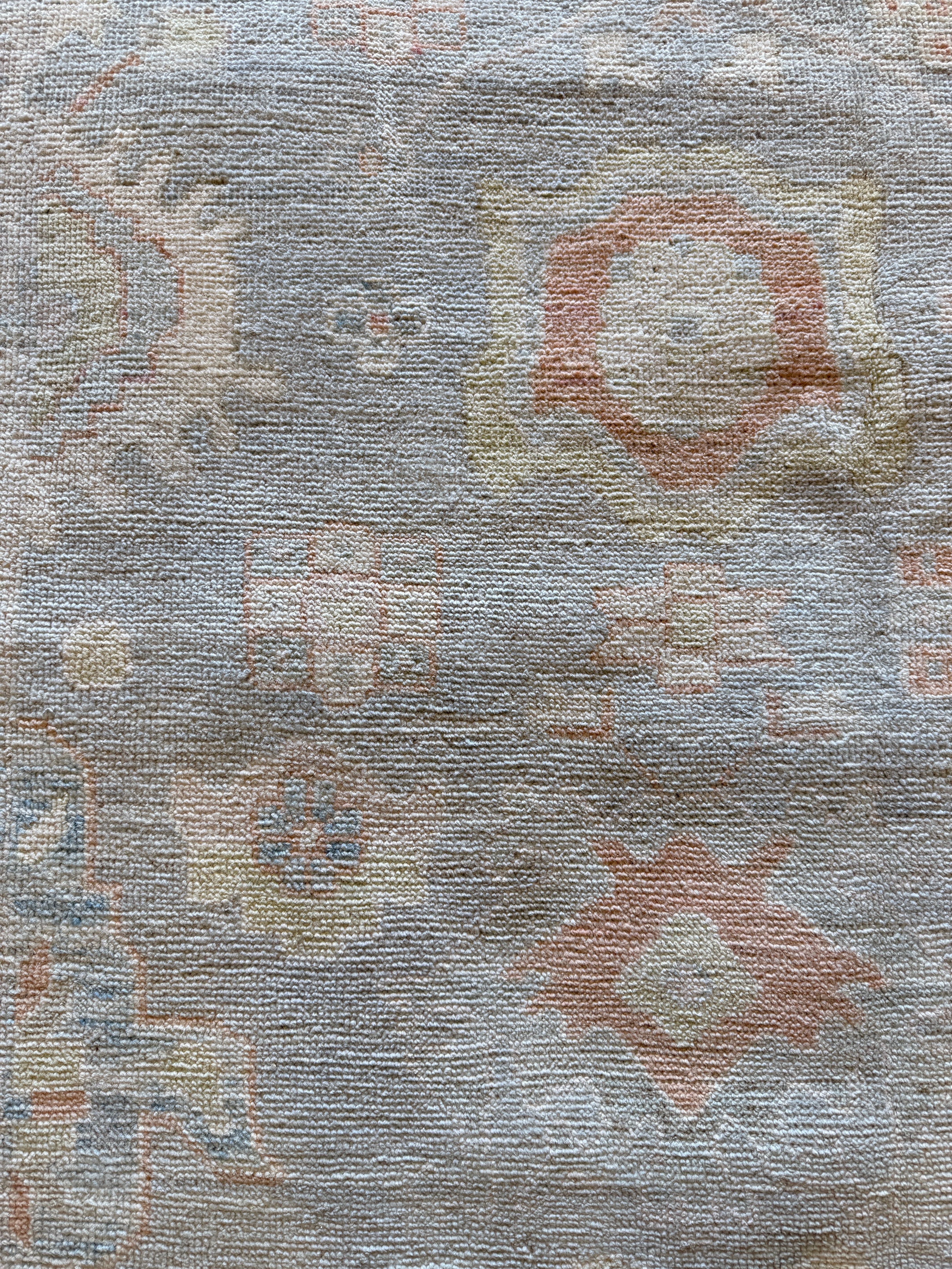Sarah Guggenheim 8.2x10.4 Blue Hand-Knotted Whitewashed Oushak