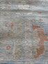 Sarah Guggenheim 8.2x10.4 Blue Hand-Knotted Whitewashed Oushak