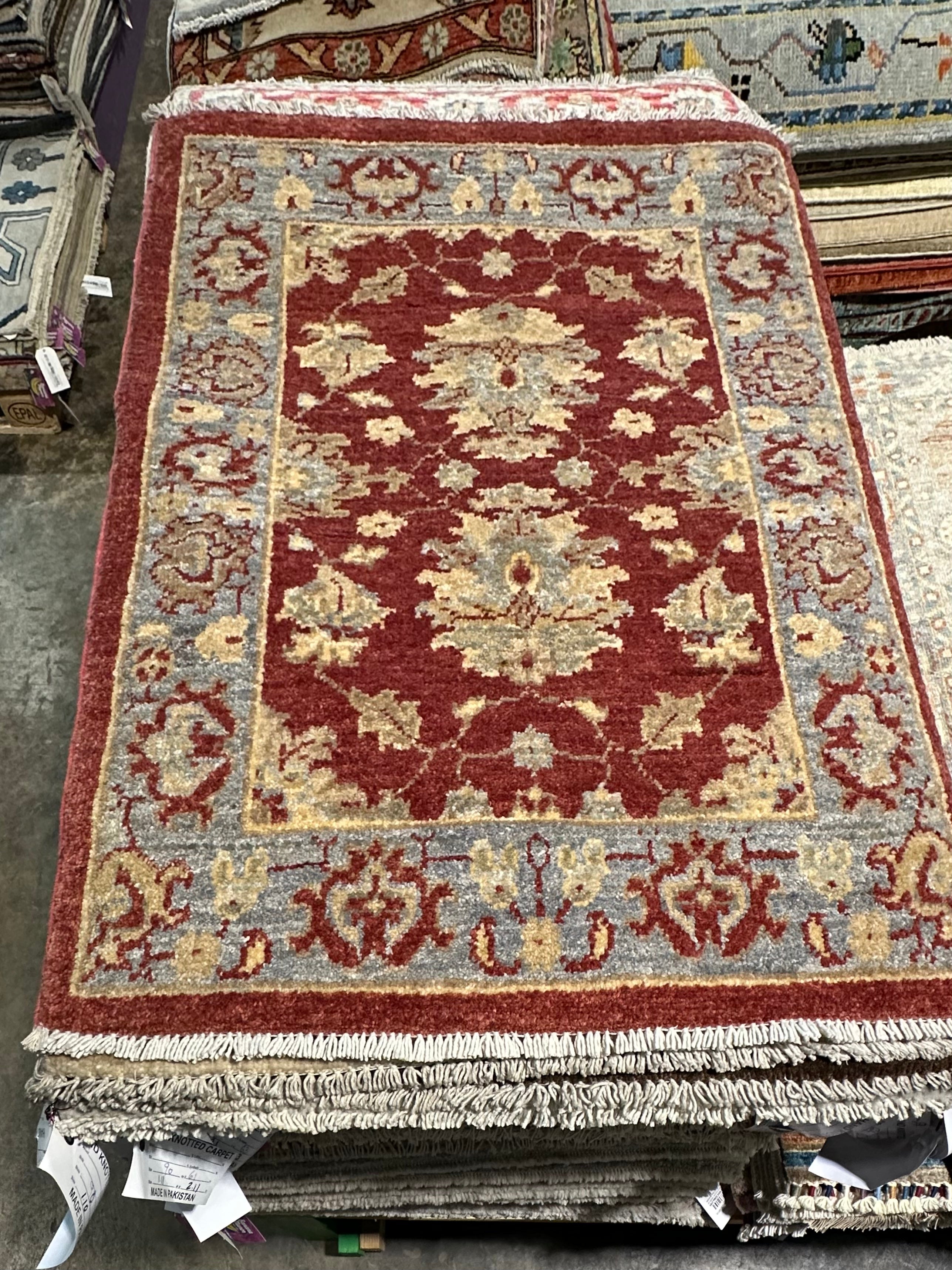 Olivia Smith 2x2.10 Red Hand-Knotted Oushak