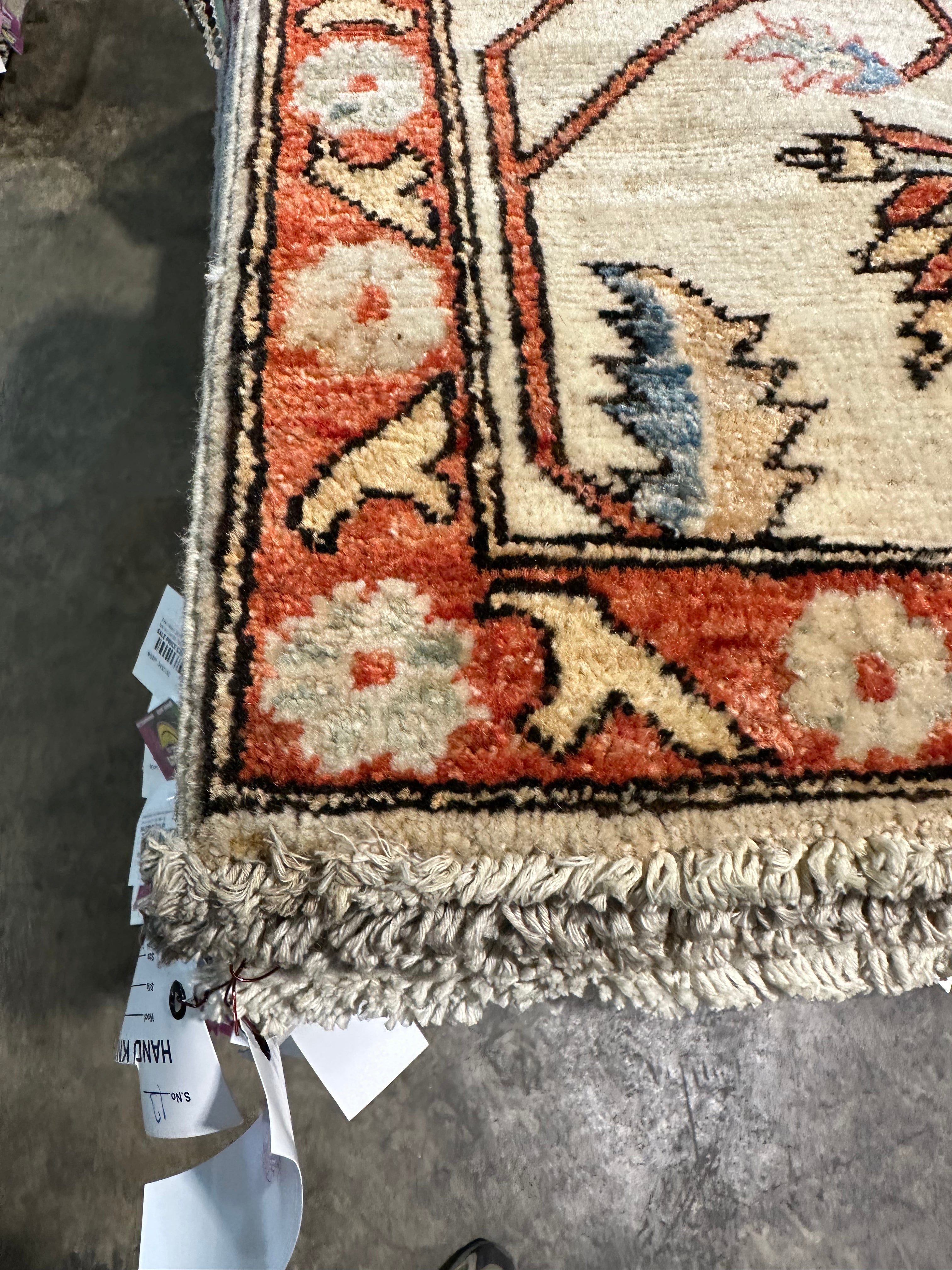 Emma Rose Smith 1.10x2.11 Orange Hand-Knotted Oushak