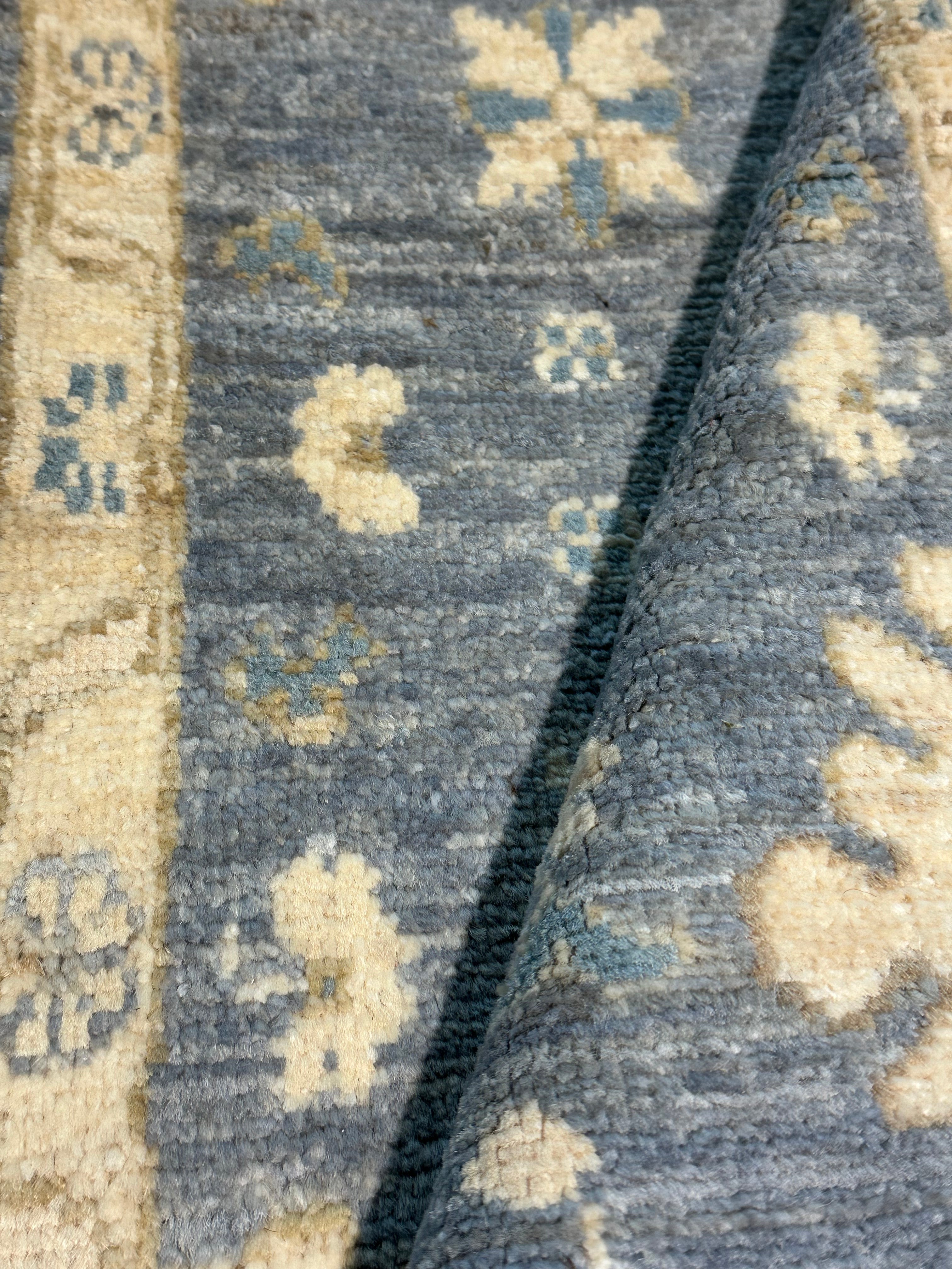 Elizabeth Moy 2x3.1 Blue Whitewashed Hand-Knotted Oushak