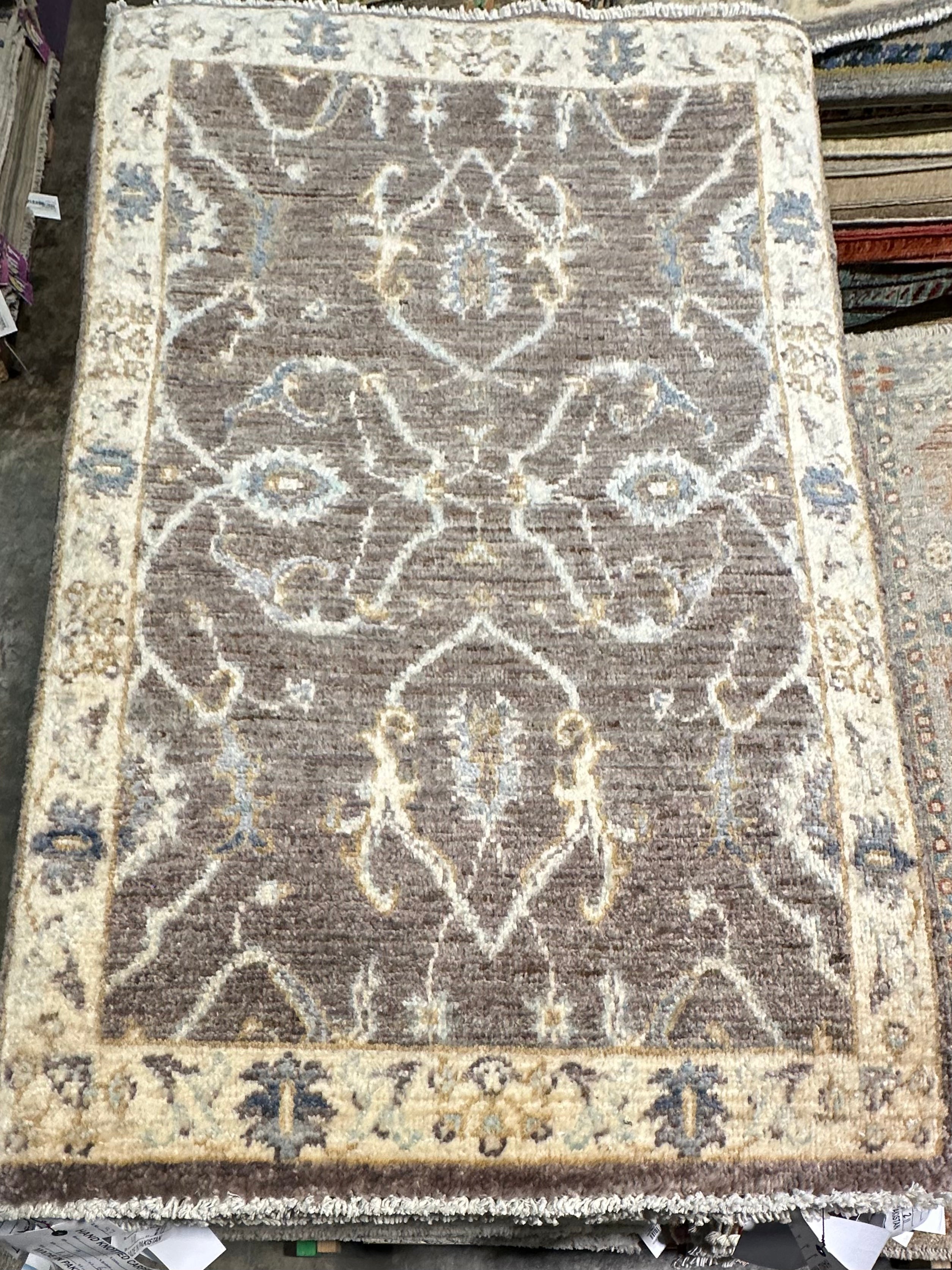 Cynthia Jimenez-Hicks 1.11x3 Brown Hand-Knotted Oushak
