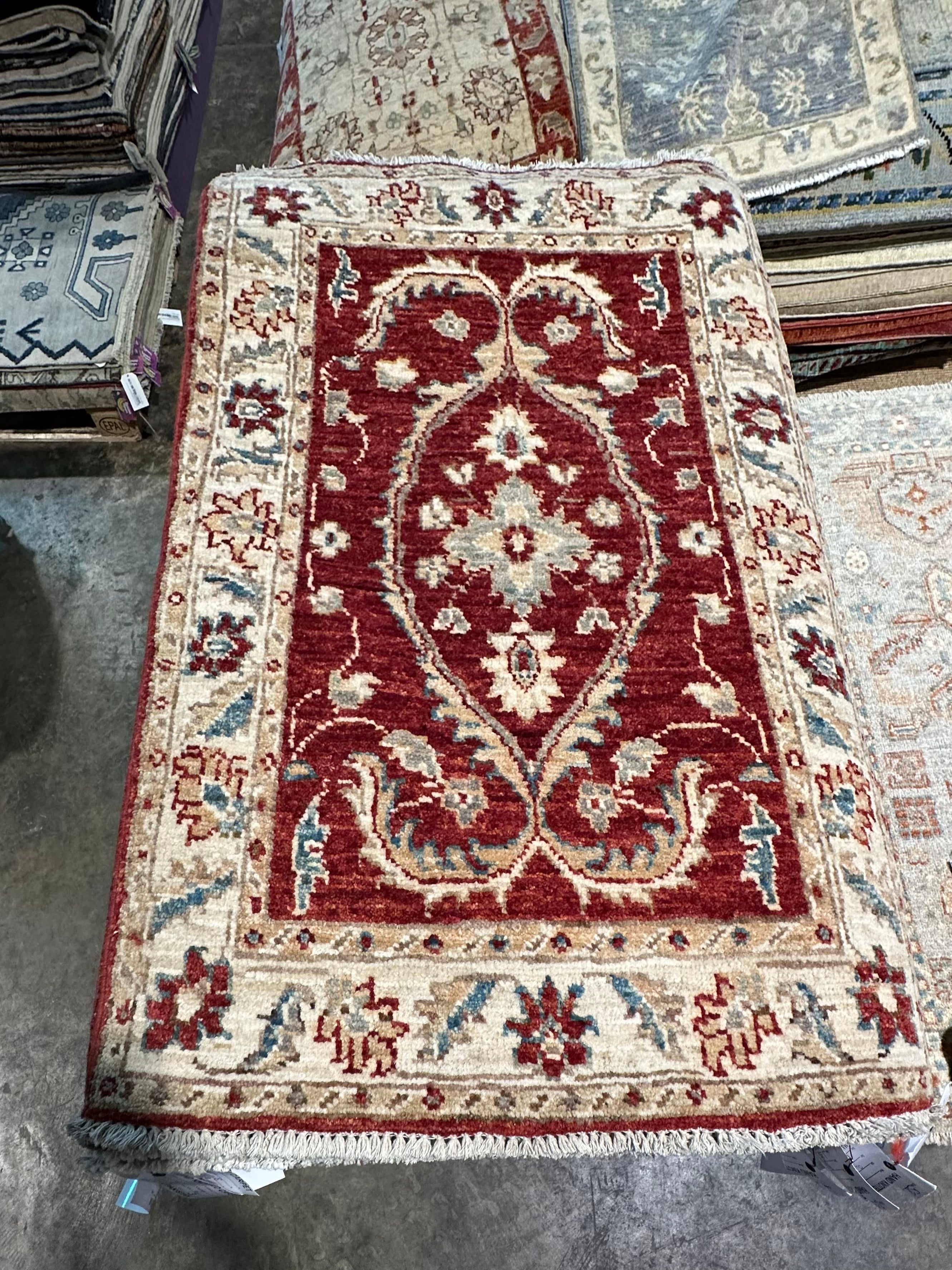 Sharleen Kalayil 2x3 Red Hand-Knotted Oushak