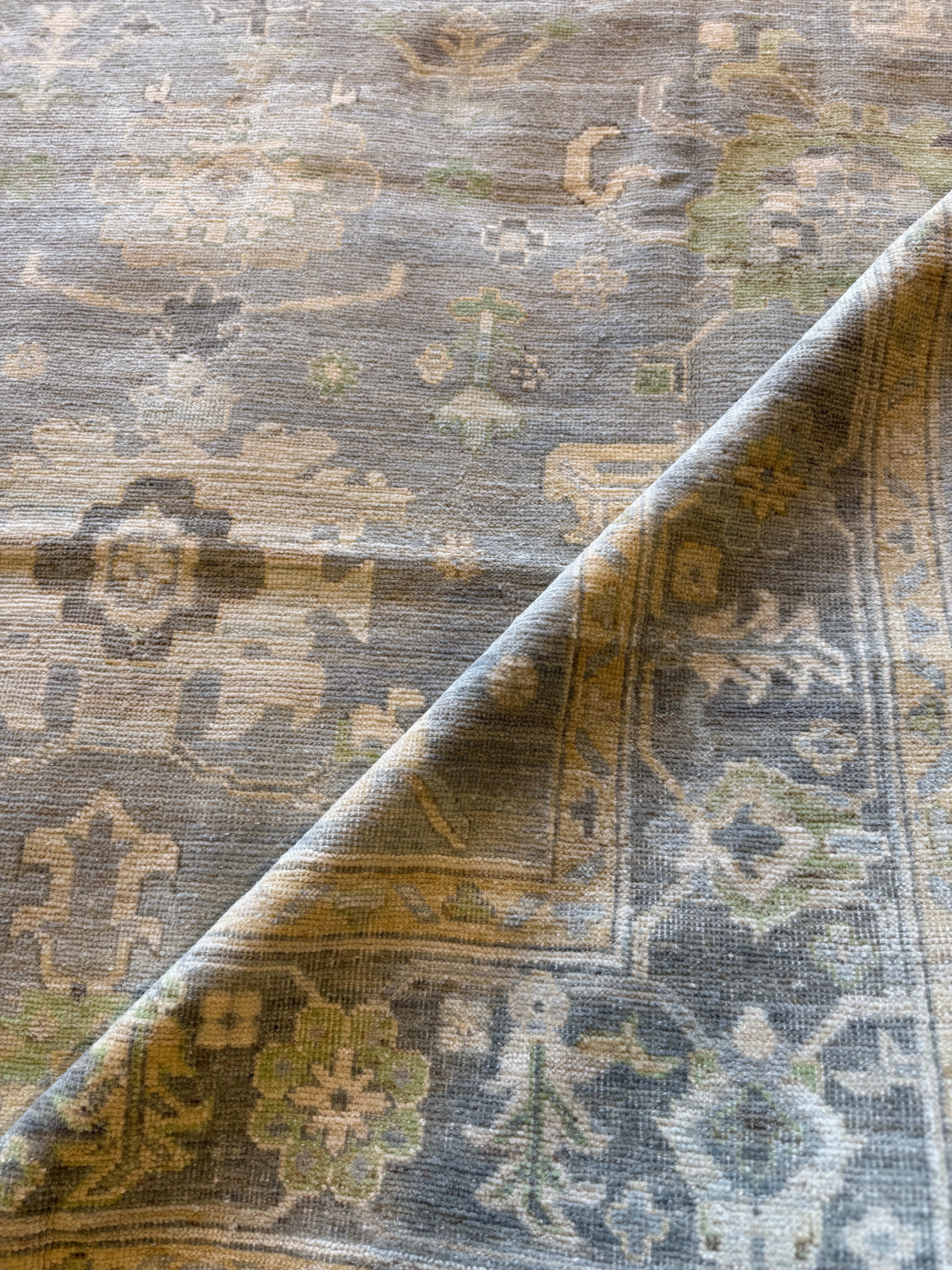 Klare 8x10.1 Blue Hand-Knotted Whitewashed Oushak