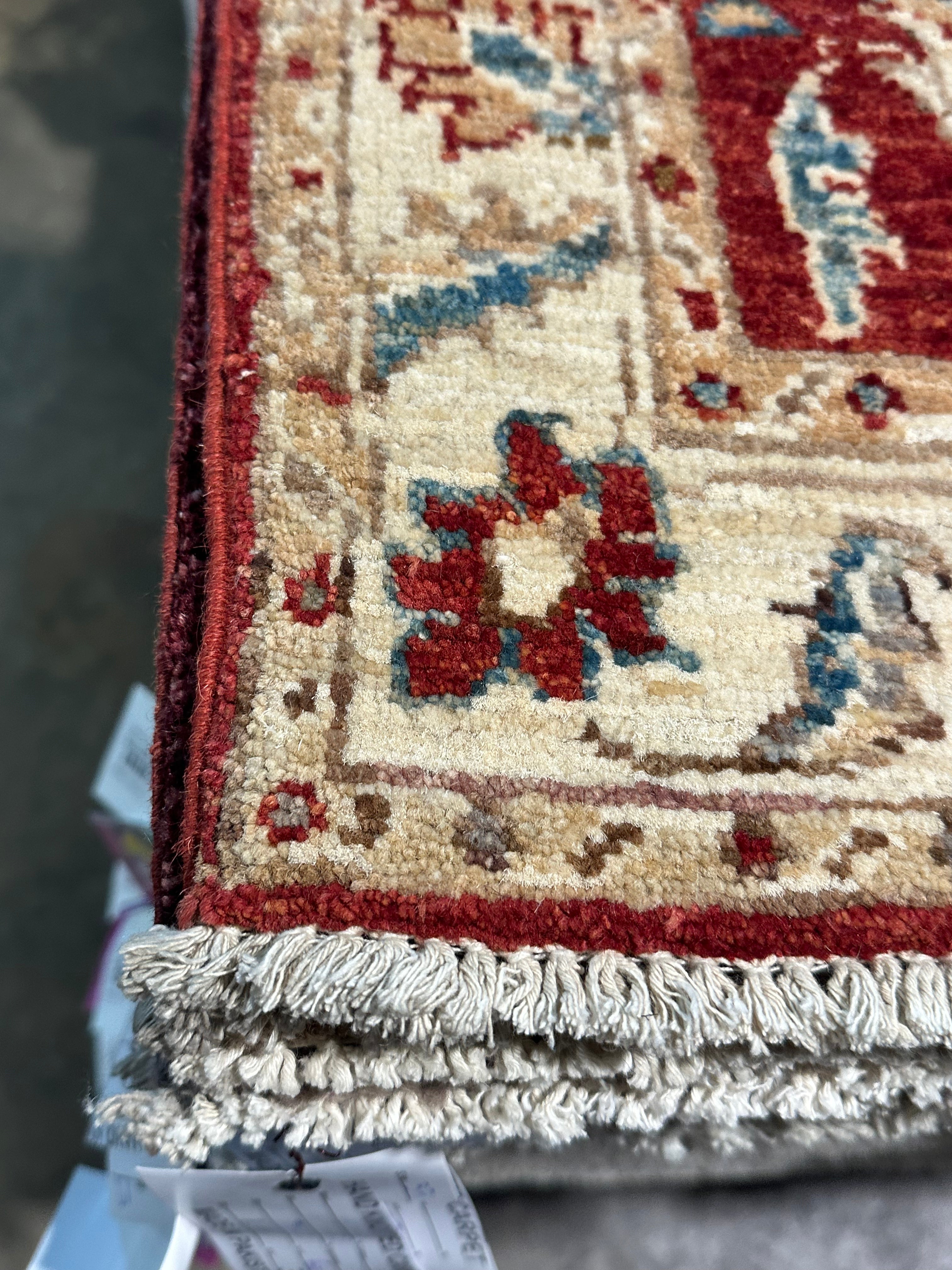 Sharleen Kalayil 2x3 Red Hand-Knotted Oushak