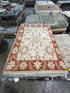 Janna MacDonald 2.1x2.11 Orange and Cream Hand-Knotted Oushak